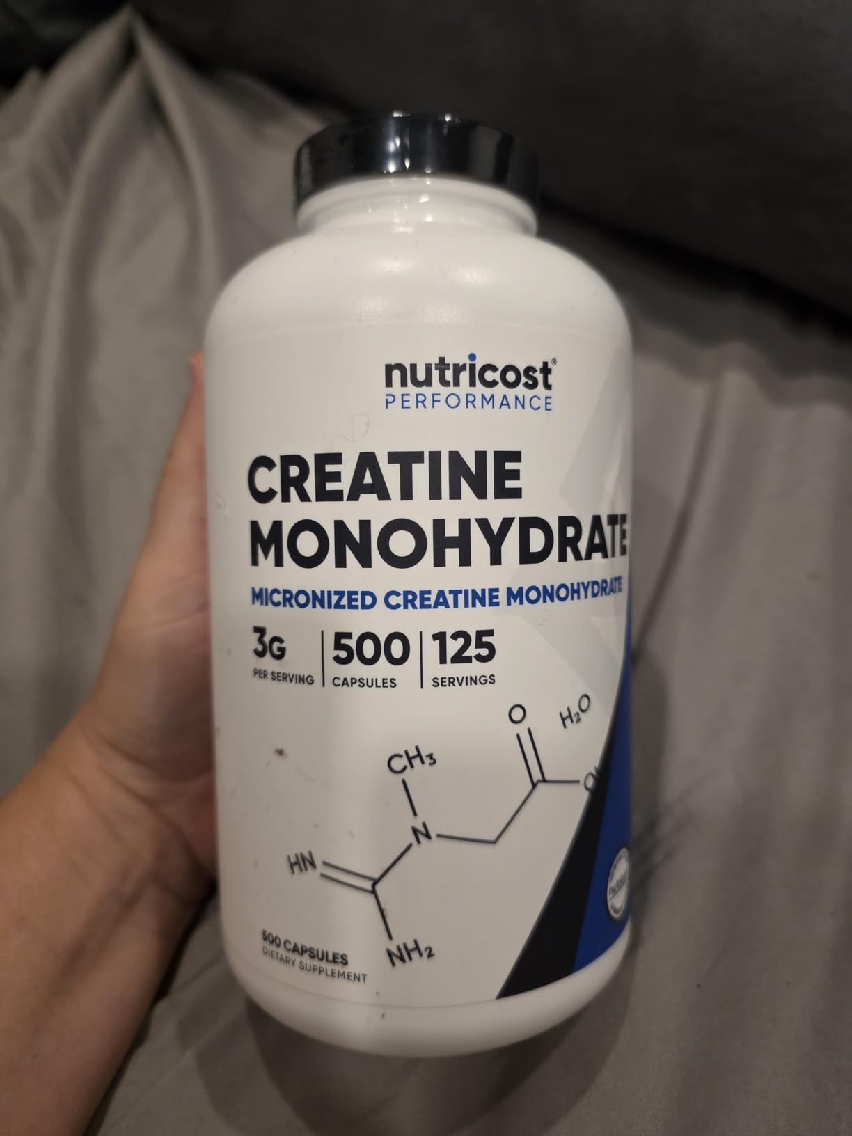 Nutricost Micronized Creatine Monohydrate 3,000mg 500 Capsules, 125 Servings, 750mg of Creatine Monohydrate Per Capsule customer photo 2