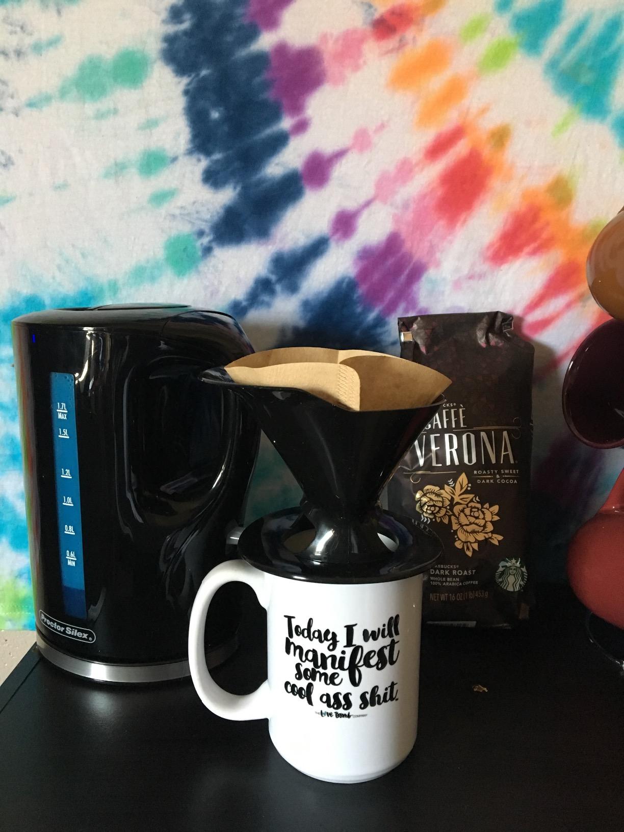 Melitta Pour Over Coffee Cone Brewer & #2 Filter Natural Brown Combo Set, Black customer photo 2