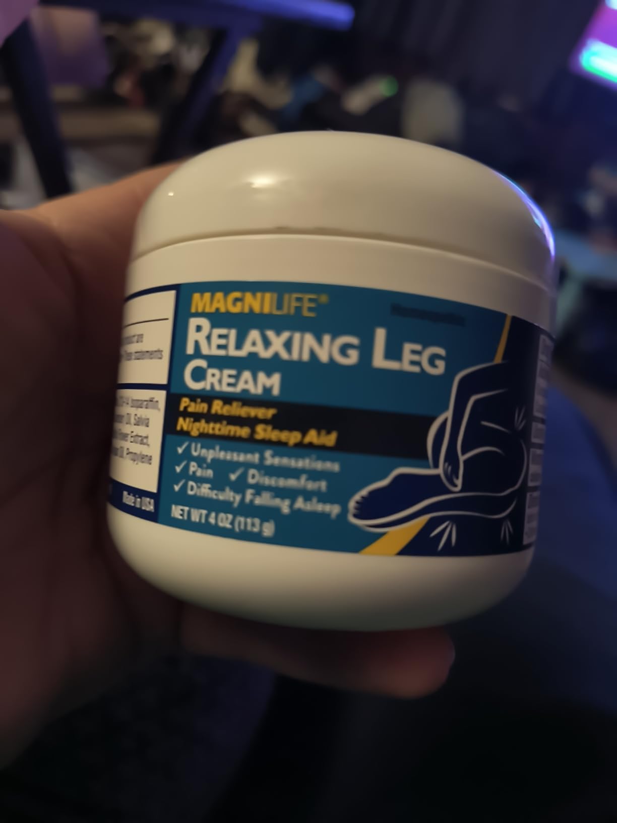 MagniLife Relaxing Leg Cream, 4 Oz, Fast-Absorbing Topical Moisturizing Cream with Lavender & Magnesium, Non-Greasy, Bedtime Body Care customer photo 1