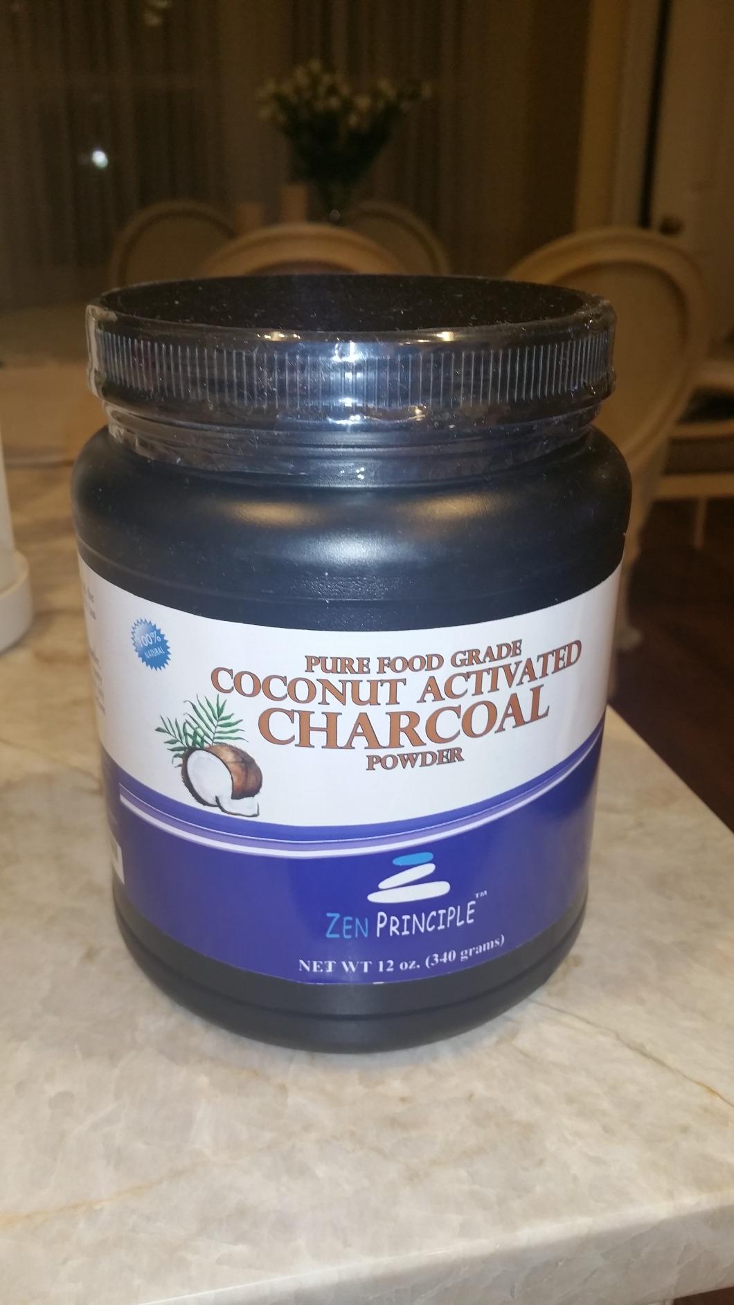 Zen Principle Coconut Activated Charcoal Powder. Whitens Teeth, Rejuvenates Skin and Hair, Supports Better Digestion. USA-Owned Producers, Free Scoop, 12 Oz customer photo 1
