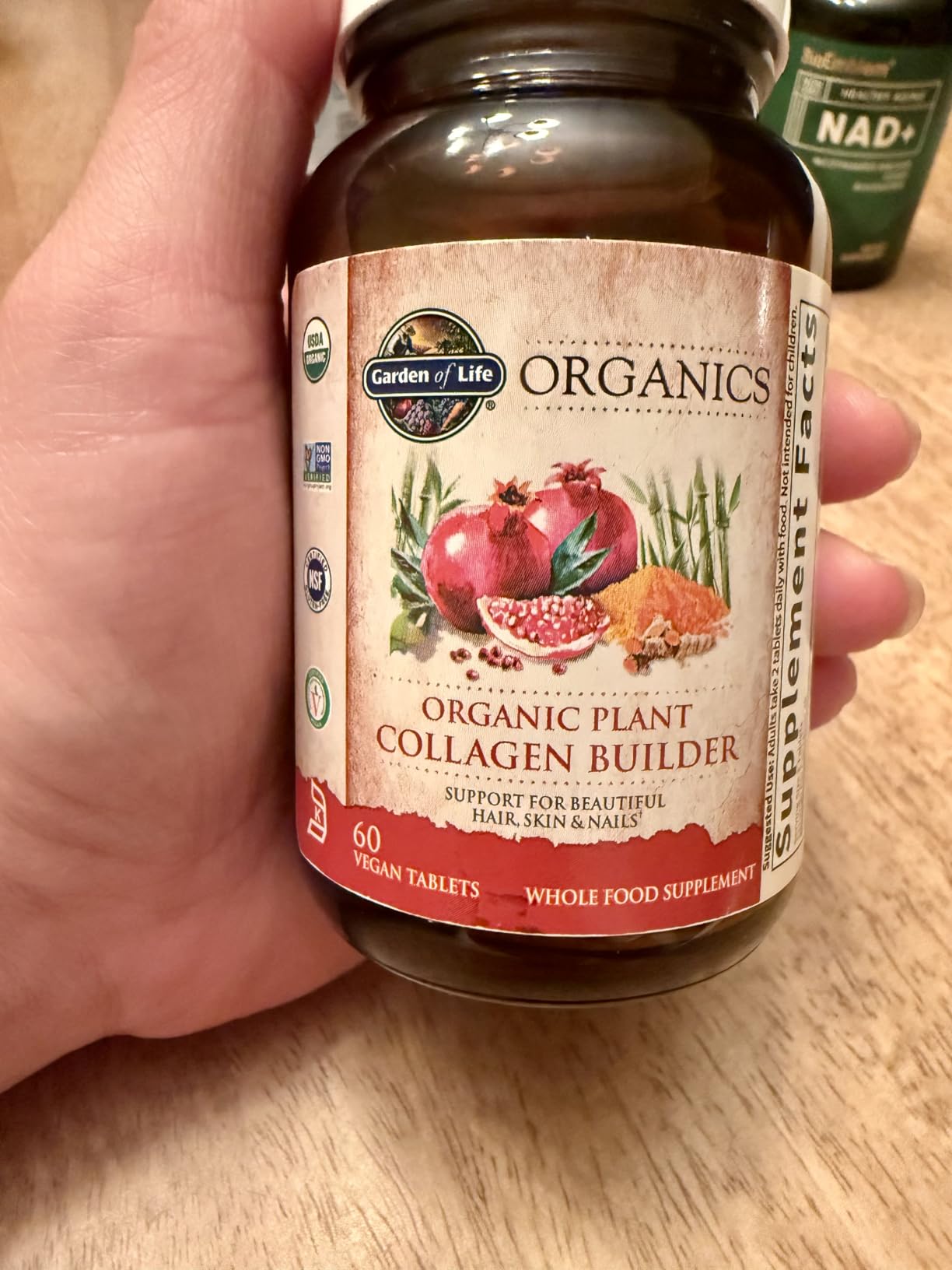 Garden of Life Organics Vegan Collagen Builder - Organic Plant Collagen Beauty Booster - Silica & Biotin for Hair, Skin, Nails and Joint Support - No Added Sugar, 60 Tablets customer photo 1