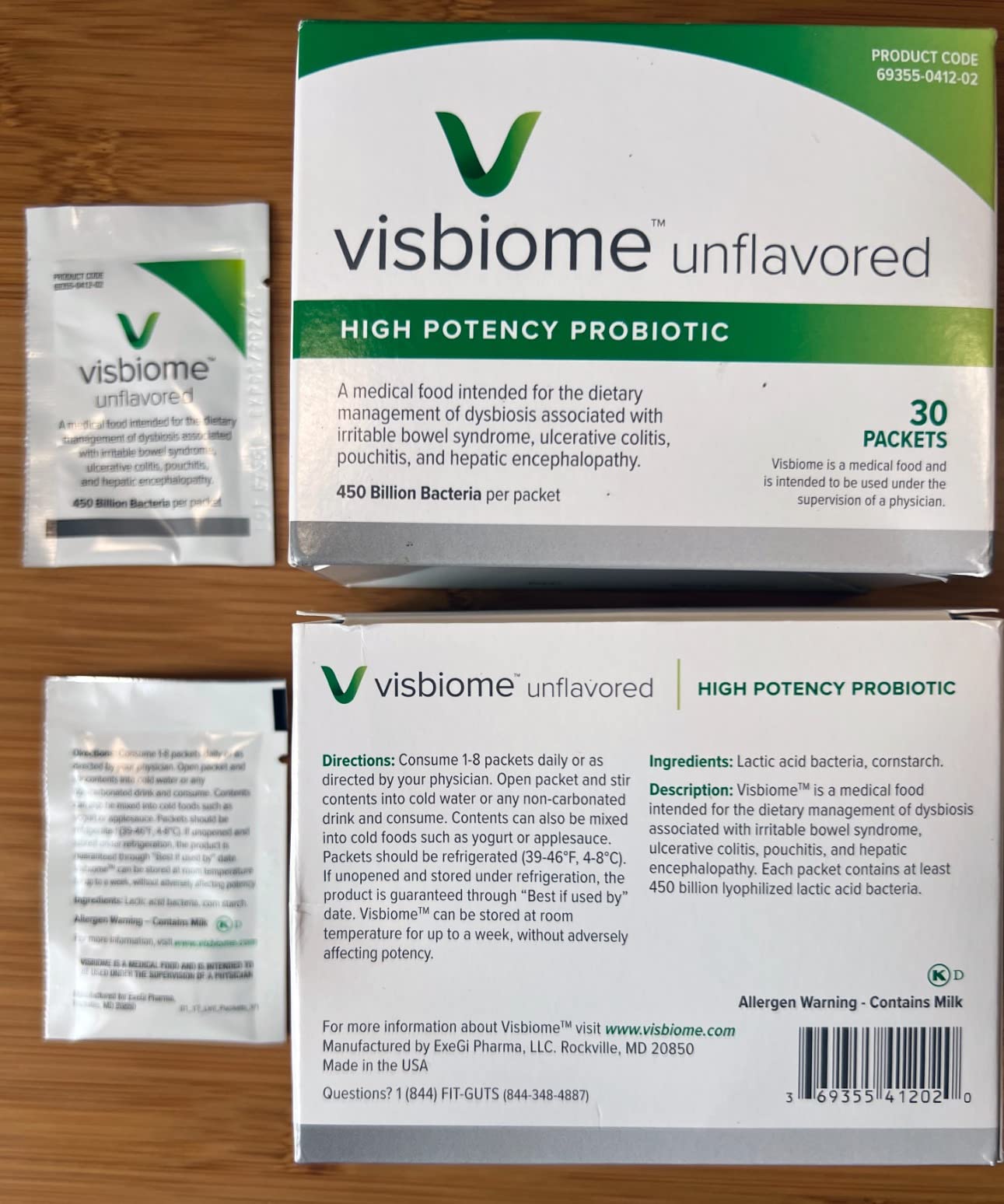 Visbiome Advanced GI Care - High Potency Probiotic 450 Billion Strength - 30 Packets Unflavored Powder - Original De Simone Formulation - Shipped Cold customer photo 1
