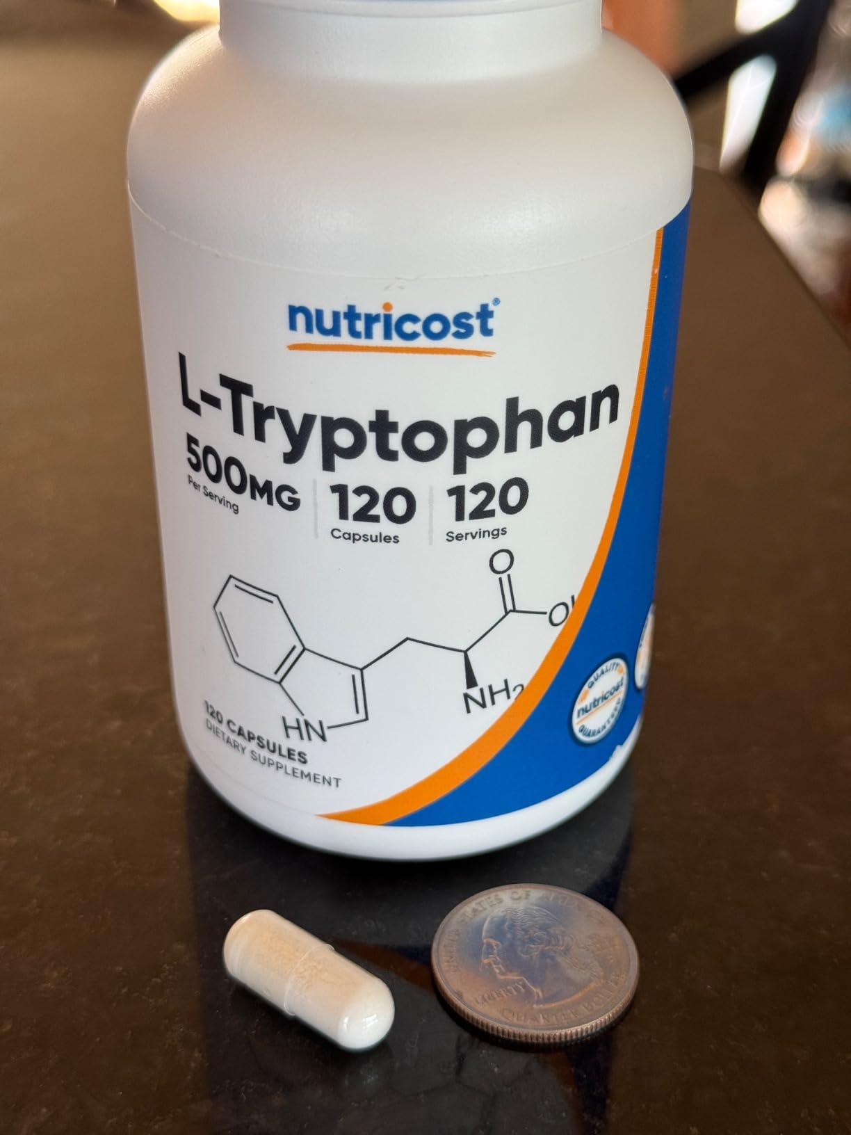 Nutricost L-Tryptophan 500mg, 120 Capsules - with BioPerine, Gluten Free, Non-GMO customer photo 1