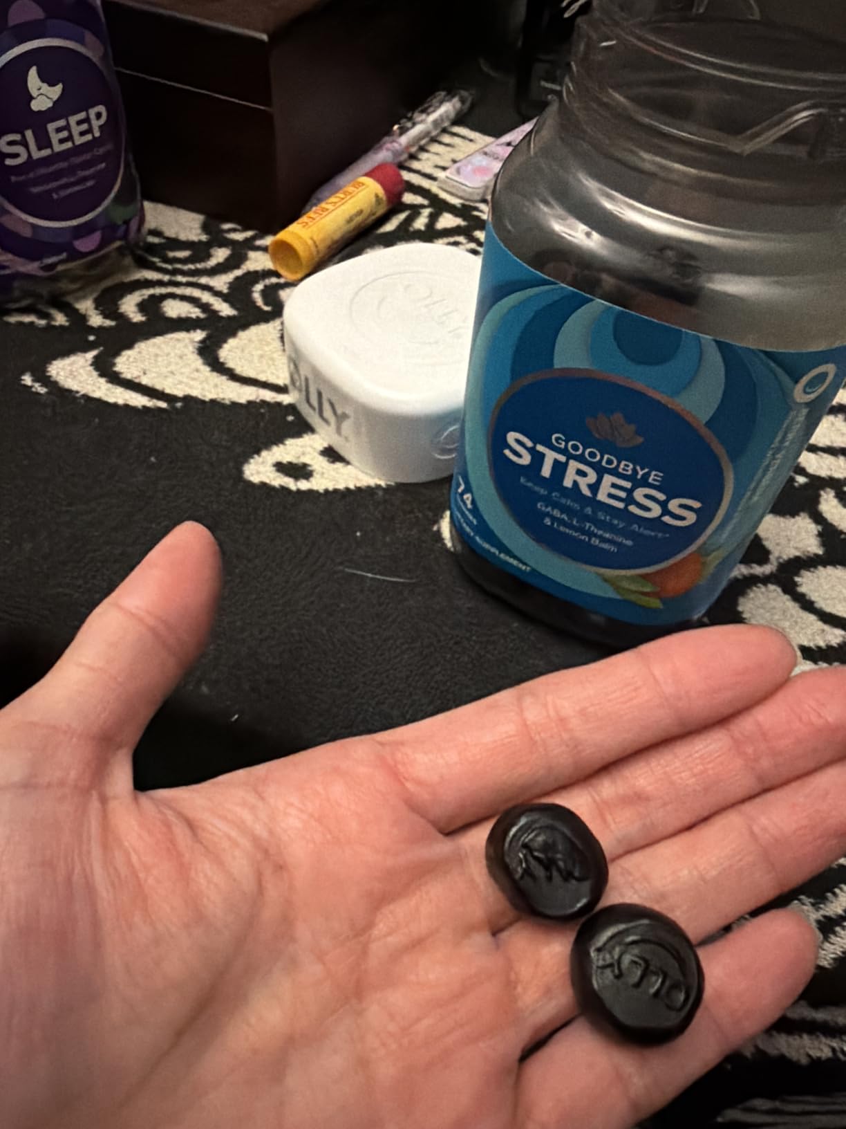 OLLY Goodbye Stress Gummy, GABA, L-Theanine, Lemon Balm, Stress Relief Supplement, Berry - 42 Count customer photo 2