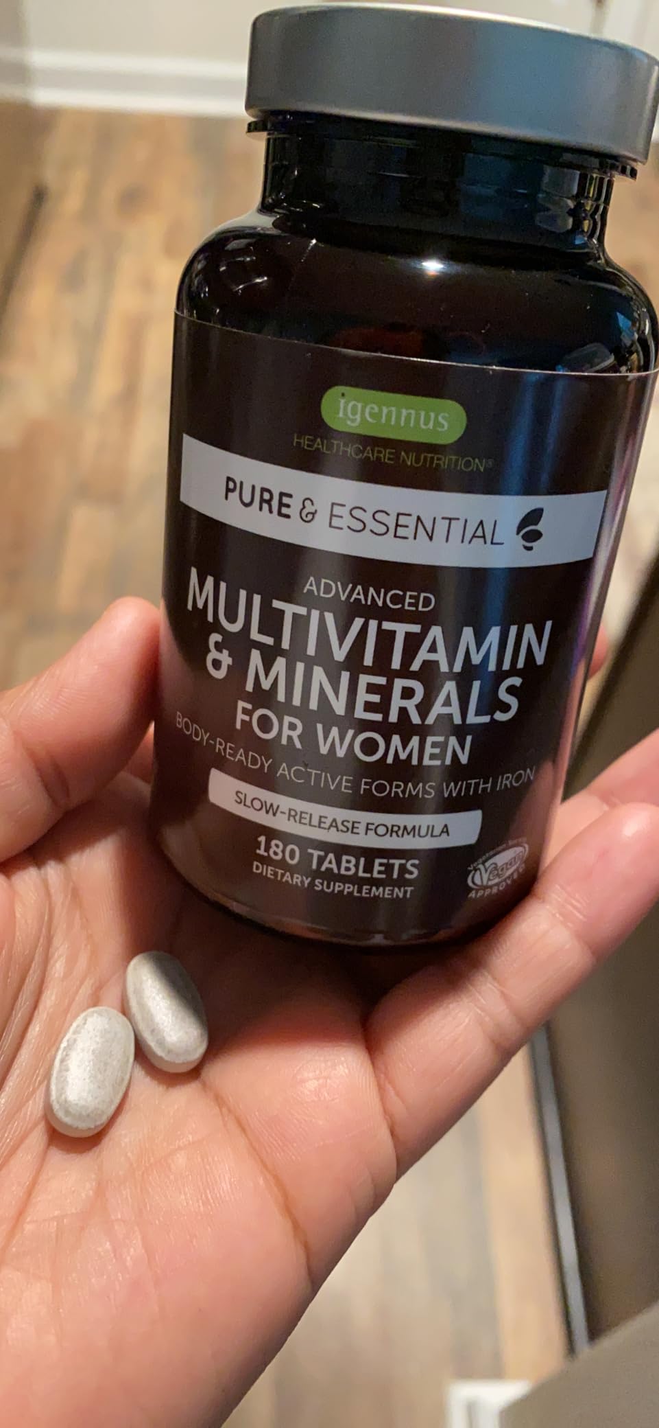 Igennus High Potency Methylated Multivitamin for Women with Gentle Iron, 5-MTHF Folate & Methylcobalamin B12, Pure & Clean, Sustained Release, Active B-Complex & K2 MK-7, Non-GMO, 60 Vegan Tablets customer photo 2