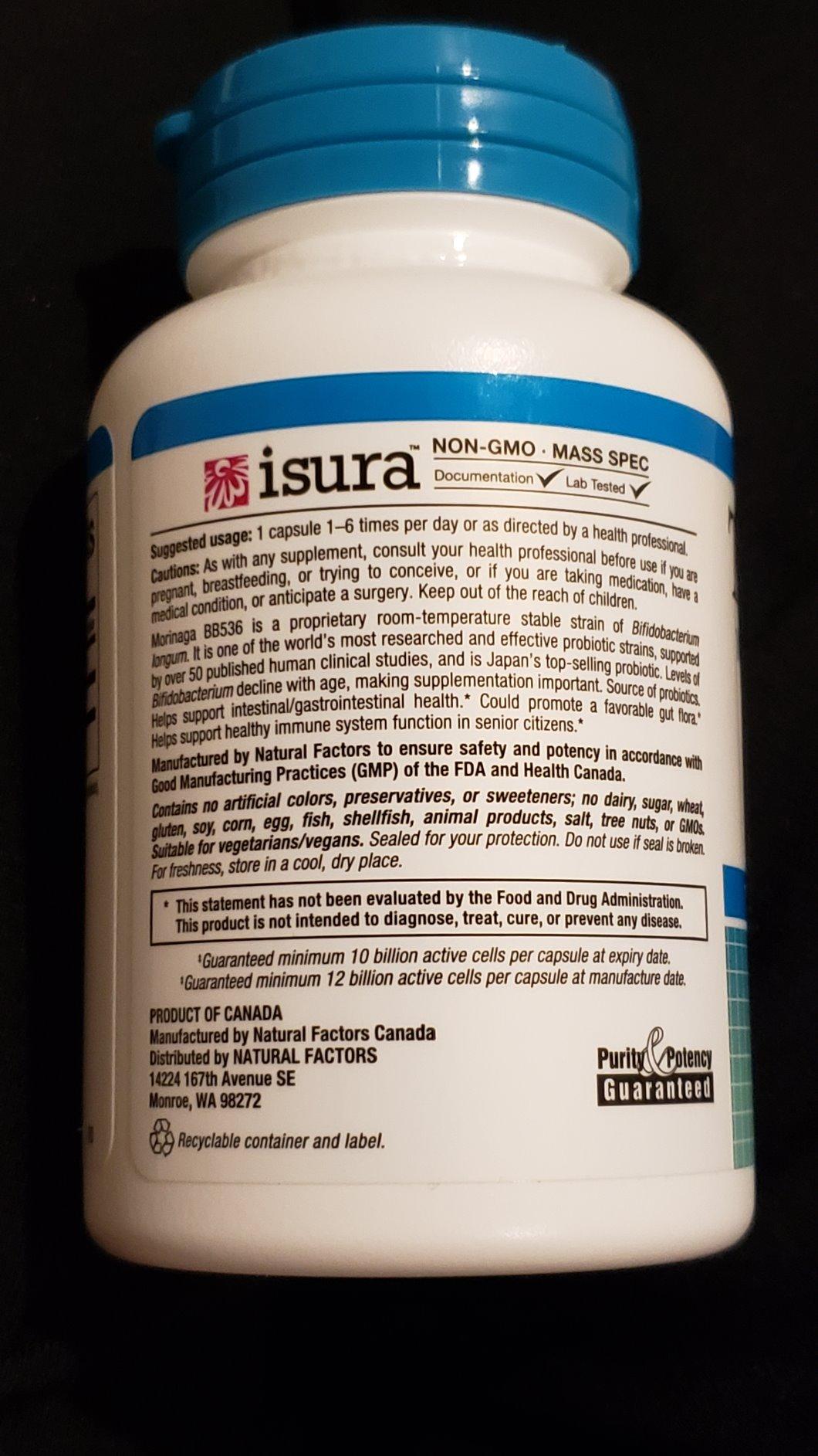 Natural Factors, TravelBiotic, Supports Colon and Immune Health, Shelf Stable Probiotic Supplement, 10 Billion CFU, Vegan, 60 Capsules (60 servings) customer photo 2