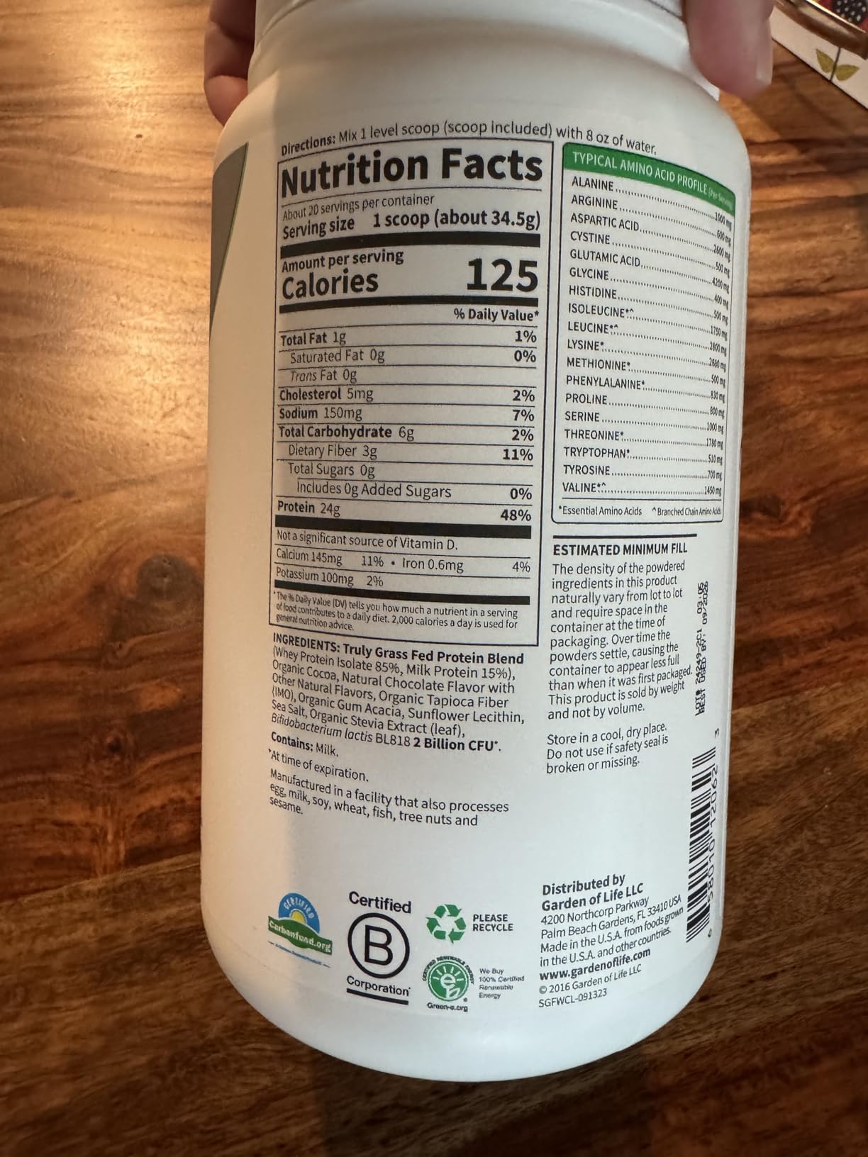 Garden of Life SPORT Grass Fed Whey Protein Powder - 24g Whey Protein Isolate for Women & Men with Probiotics & Glutamine, Non-GMO, Gluten-Free, Cold-Processed, Chocolate Flavor, 20 Servings customer photo 1