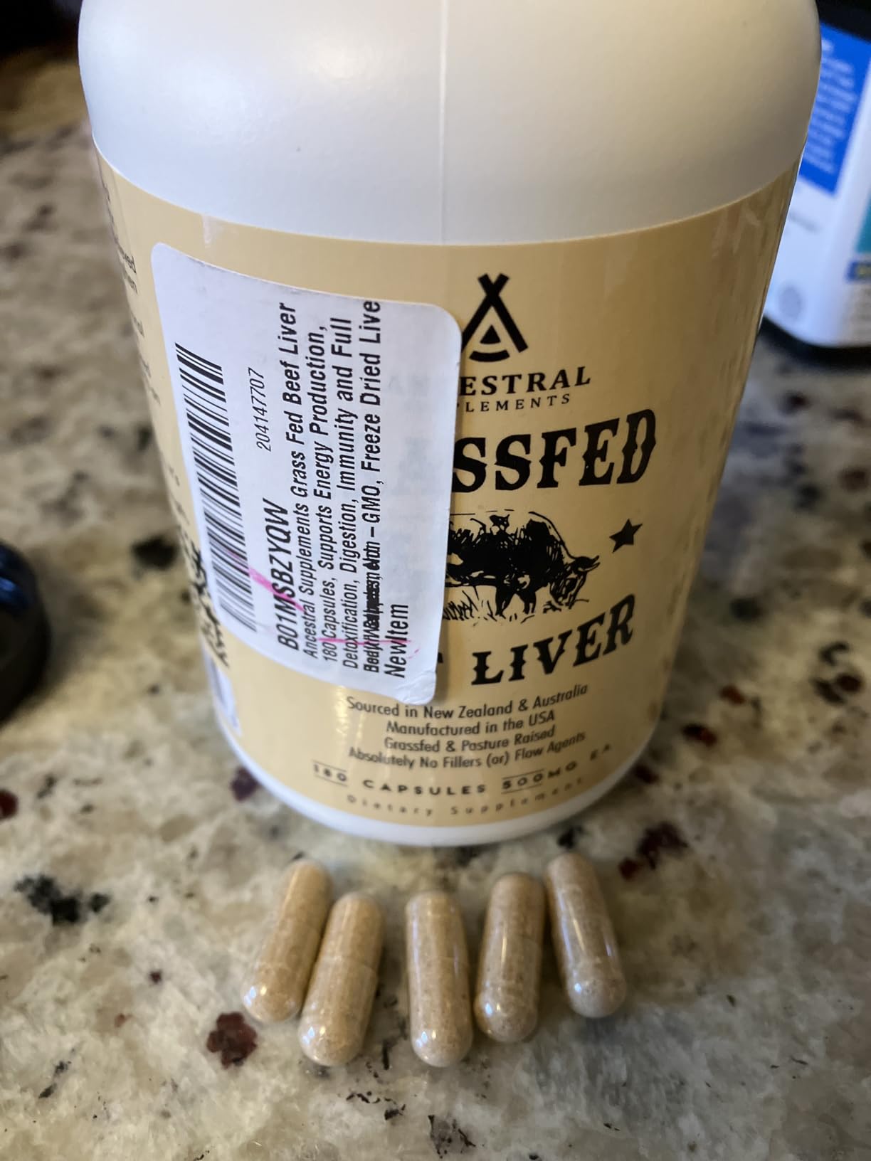 Ancestral Supplements Grass Fed Beef Liver 180 Capsules, Supports Energy Production, Detoxification, Digestion, Immunity and Full Body Wellness, Non-GMO, Freeze Dried Liver Health Supplement customer photo 1
