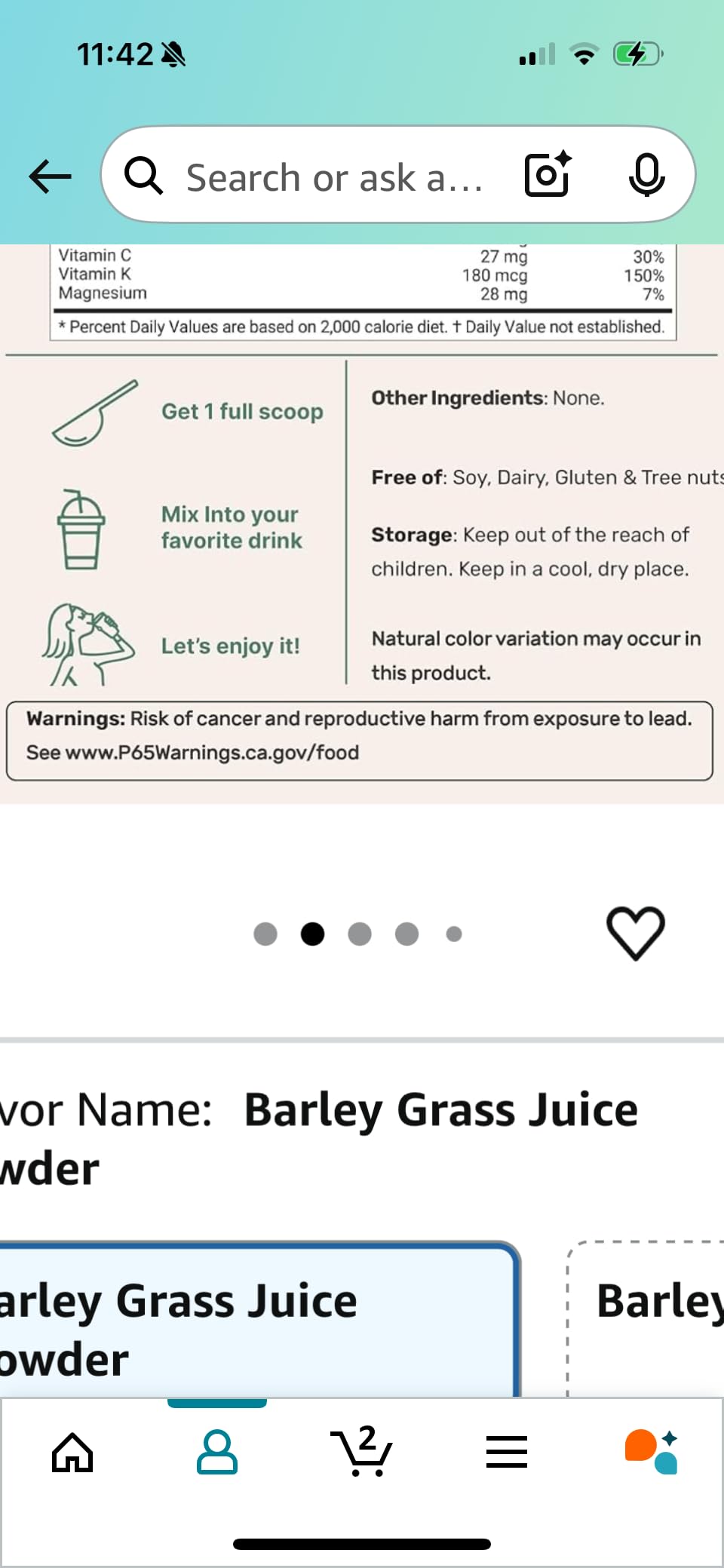 Micro Ingredients Organic Barley Grass Juice Powder, 10 Ounce, Cold Pressed, US Grown, Immune Vitamin, Fibers, Minerals, Antioxidants and Protein, Vegan customer photo 2