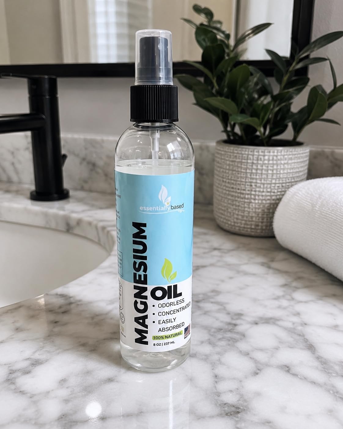 Pure Magnesium Oil Spray 8oz - Topical Magnesium Spray for Sleep & Feet - Extra Strength - USP Grade - 100% Natural and Organic Oil for Muscle Pain & Cramps - Less Sting - Less Itch - Made in USA customer photo 2