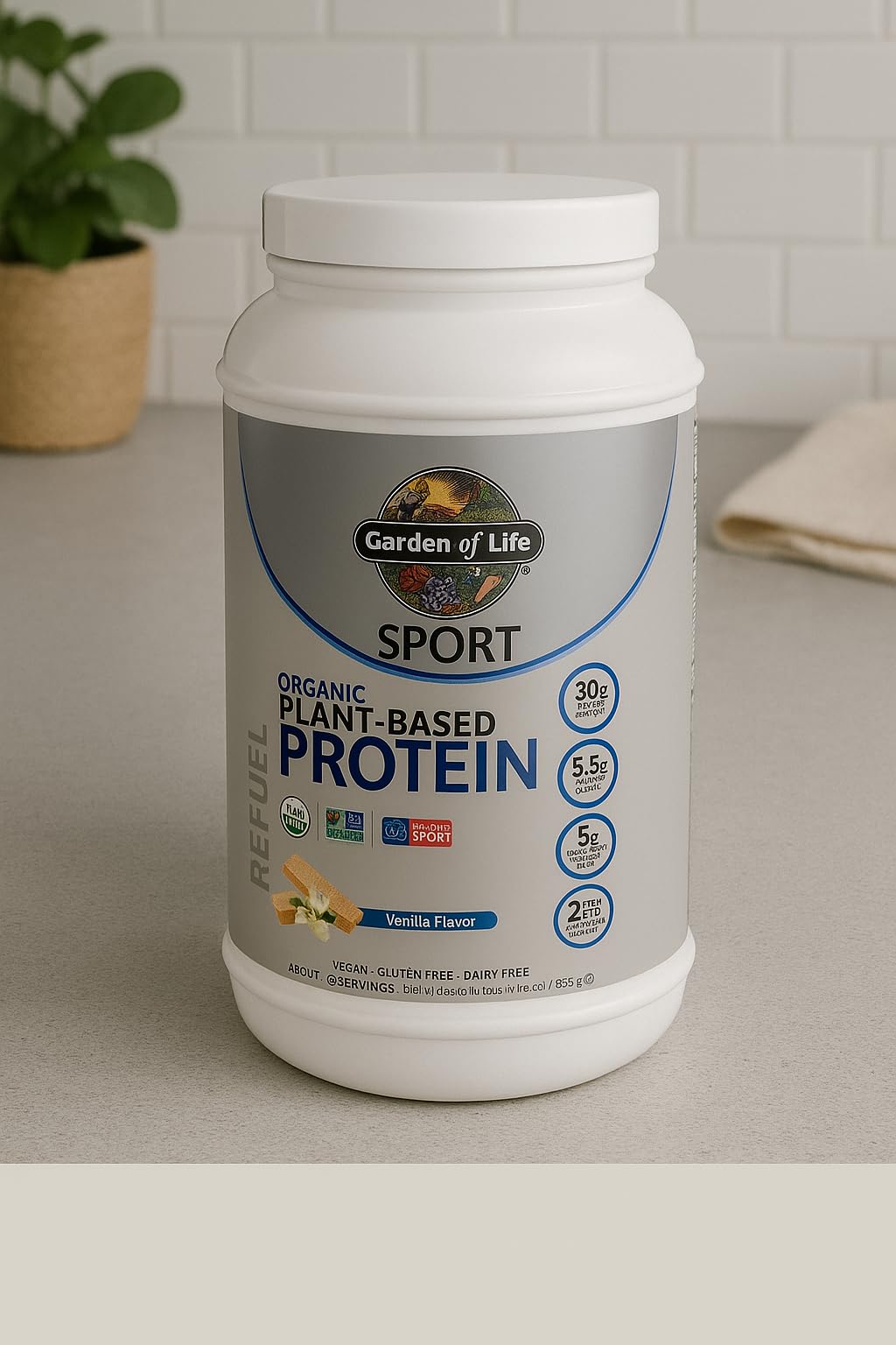 Garden of Life Organic Vegan Protein Powder with Probiotics, BCAAs, NSF Certified, Gluten Free & Sport, Non GMO, Sport Protein Powder, 19 Servings, Vanilla customer photo 1