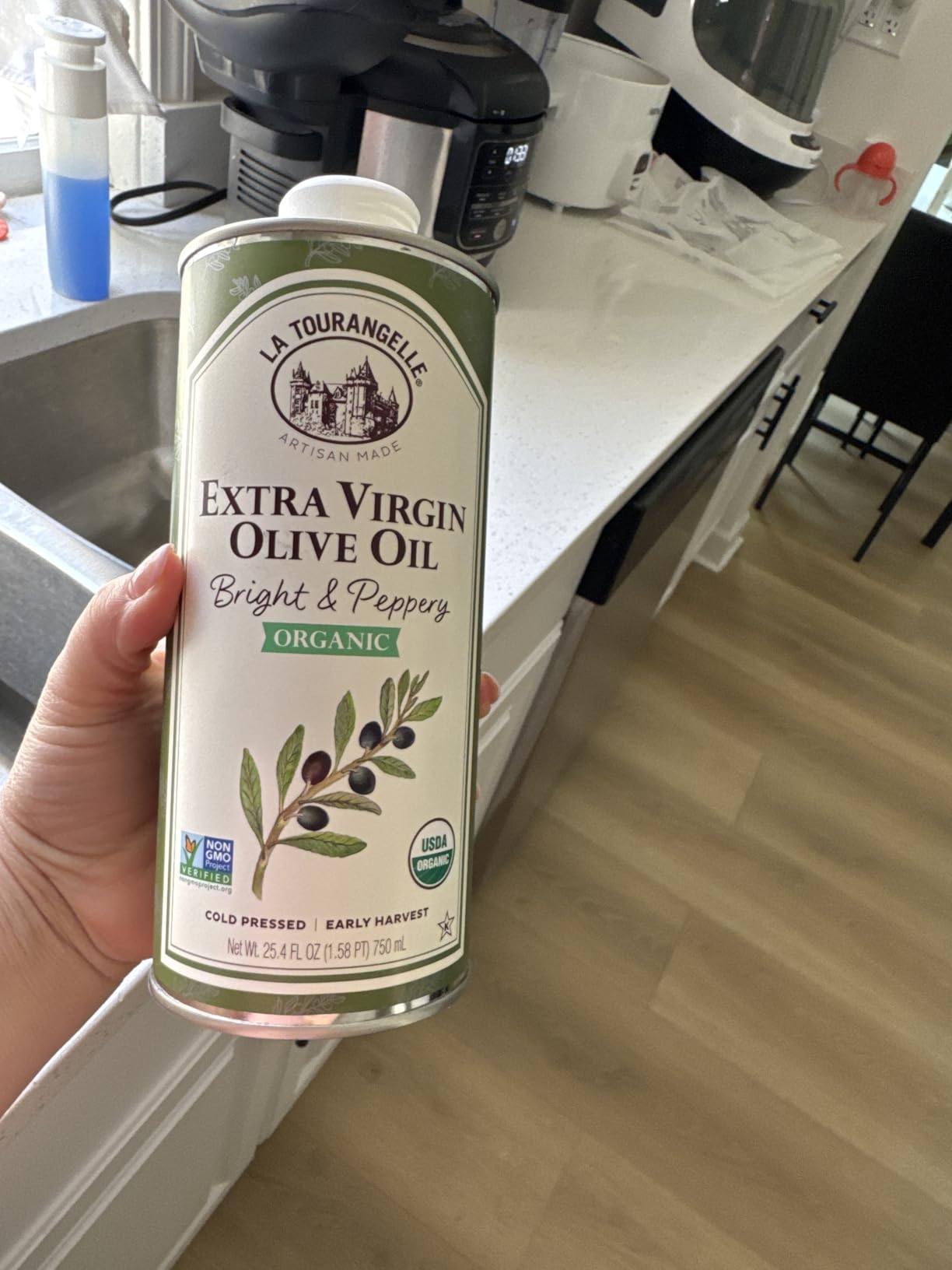 La Tourangelle, Organic Extra Virgin Olive Oil, Cold-Pressed EVOO from Spain, 16.9 Fl Oz - Spanish Olive Oil with Polyphenols for Cooking, Drizzling, Marinades, and Dipping, Rich Flavor customer photo 1