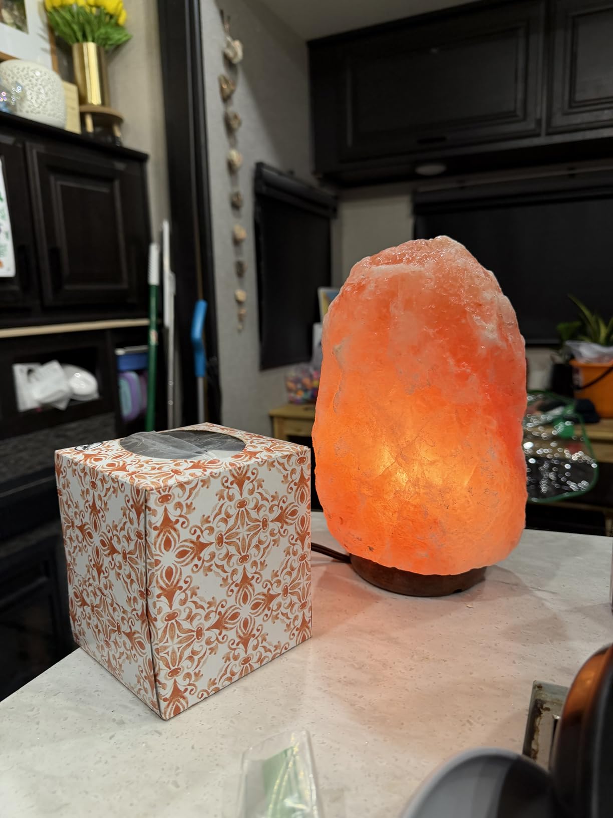 The Body Source Himalayan Salt Lamp 10-12 Inches (11-15lb) | Includes Dimmer Switch | Natural Salt Rock Lamp with Handcrafted Wooden Base & Night Light (Bulb Replacement) customer photo 1