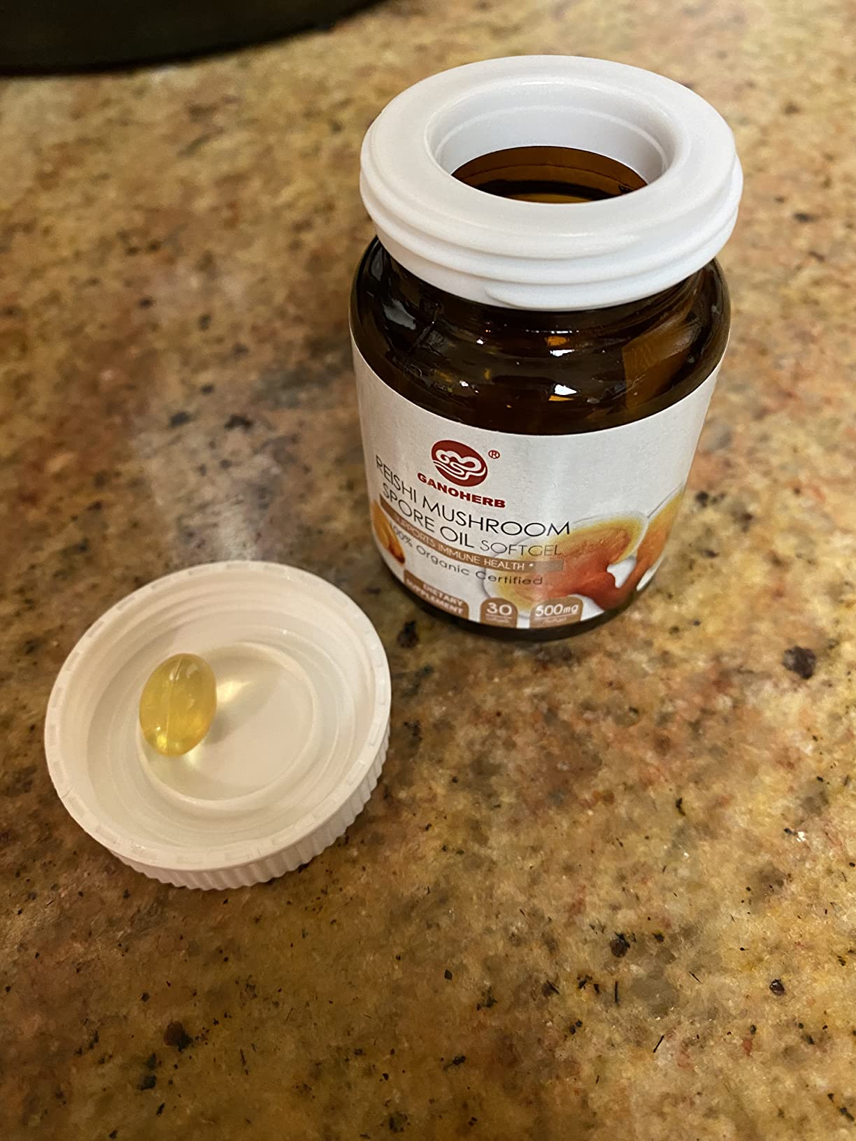 Reishi Mushroom Spore Oil Supplement Ganoderma Lucidum Extract Capsule-Immune System Natural Energy for Wellness&Liver Support-Vegan, Non-GMO Gluten Free, 30 Softgels customer photo 1