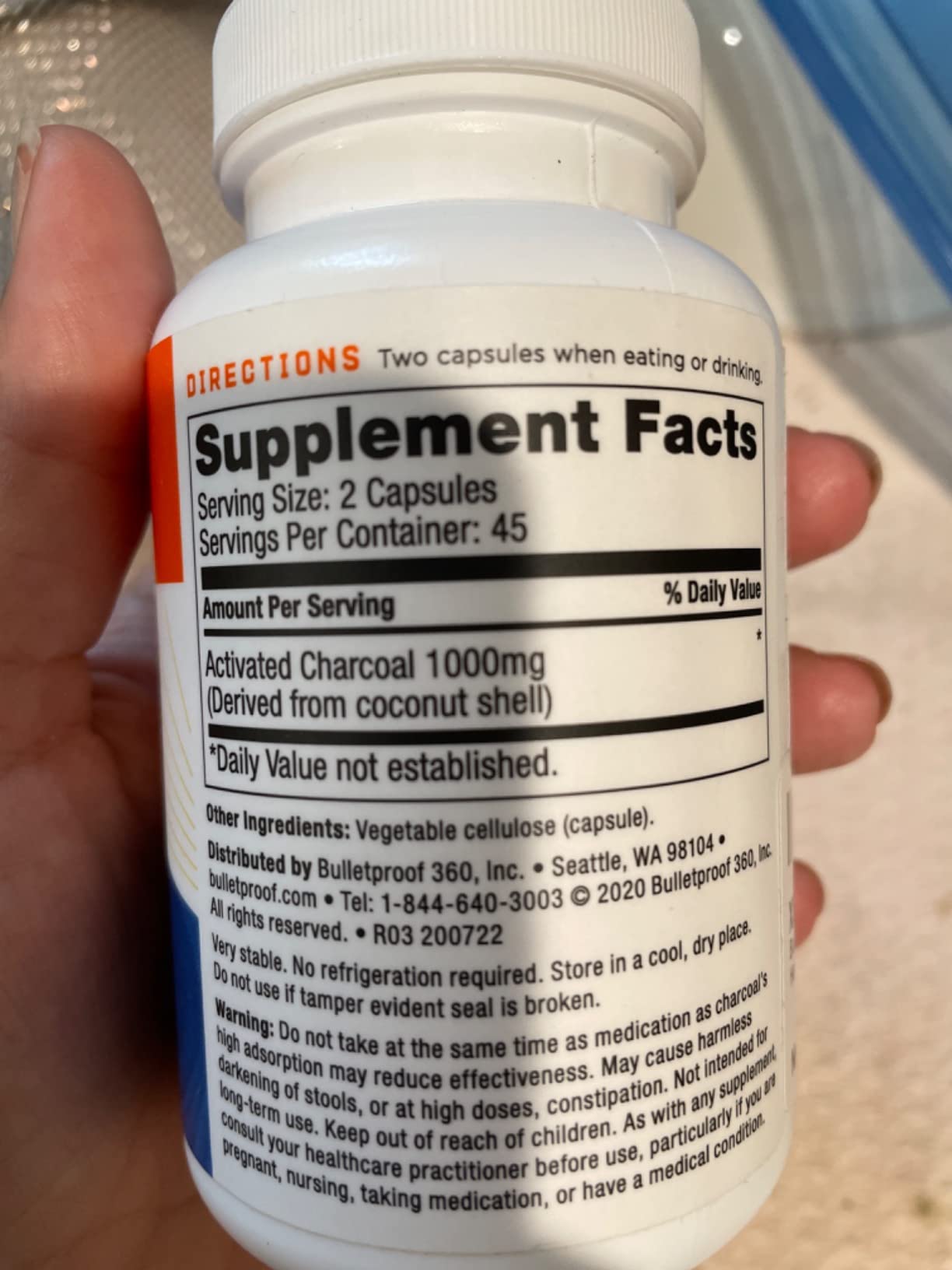 Bulletproof Coconut Charcoal Detox and Gas Relief Capsules, 90 Count, Sourced from 100% Coconut Shells, Activated Charcoal for Bloating Support customer photo 1