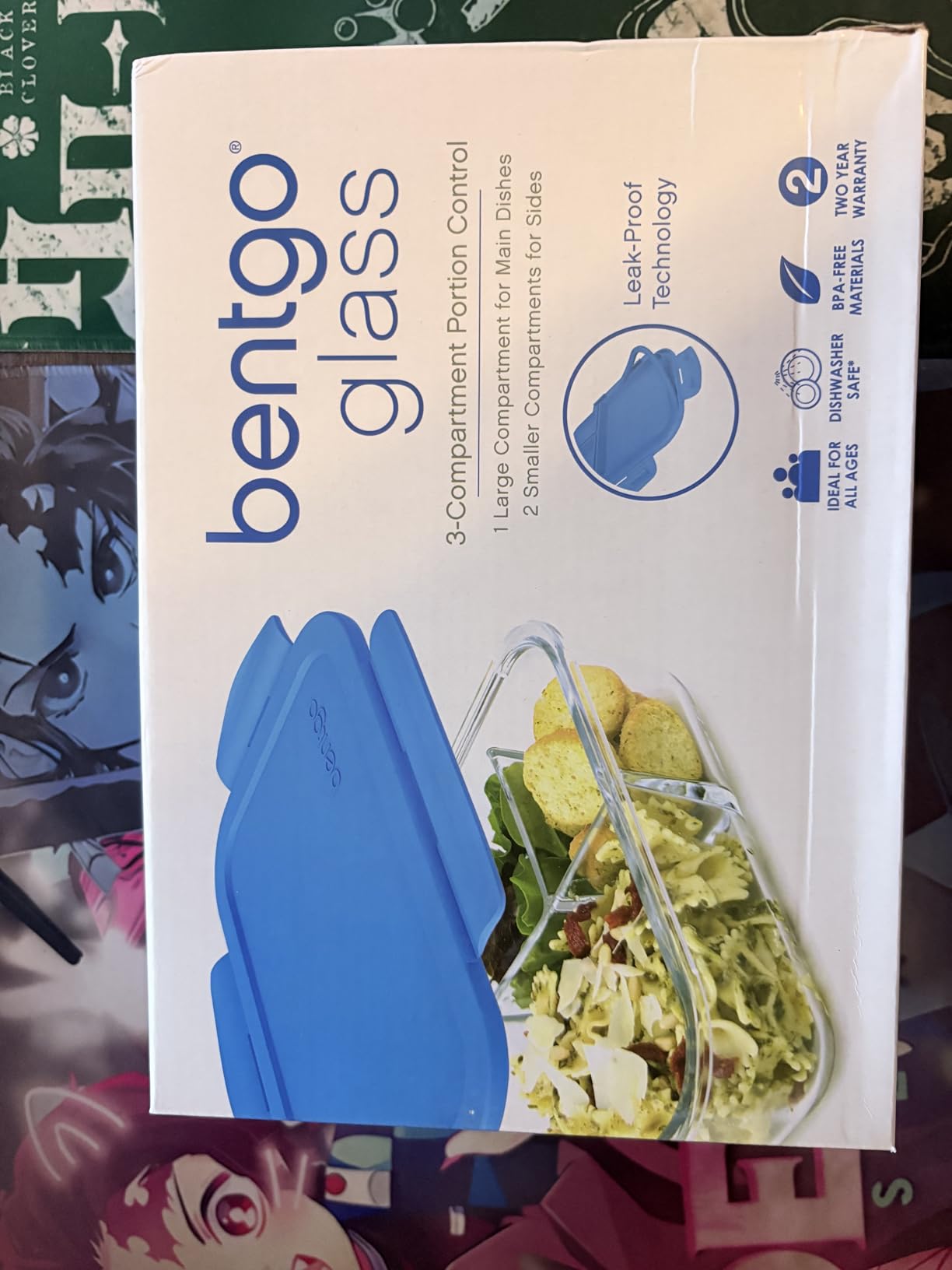 Bentgo Glass Lunch Box - Leak-Proof Bento-Style Food Container with Airtight Lid and Divided 3-Compartment Design - 5 Cup Capacity for Meal Prepping, and Portion-Controlled Meals for Adults (Gray) customer photo 2