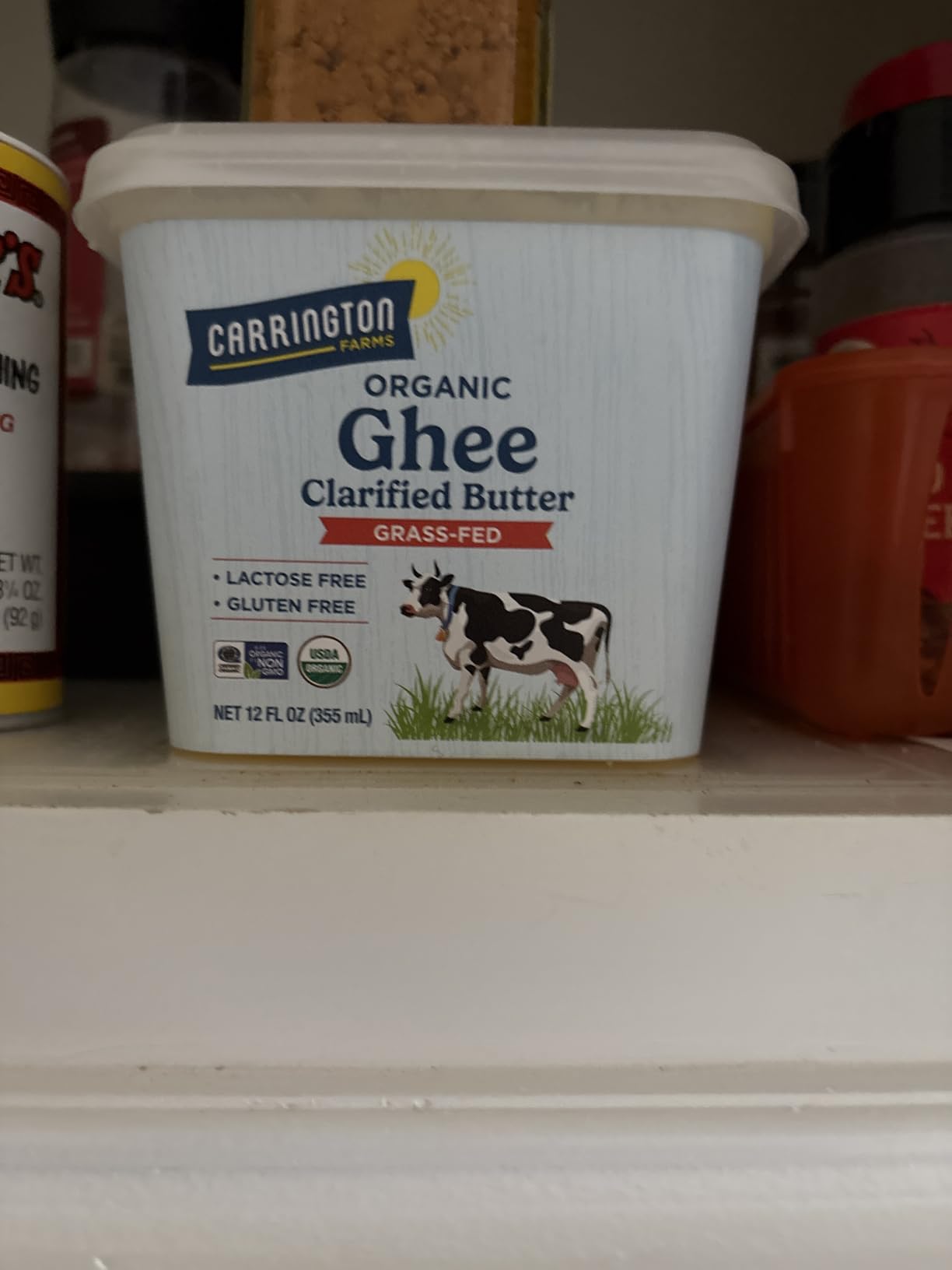 Carrington Farms USDA Certified Organic Grass Fed, Compare Our Cost Per Ounce, Ghee, 12 Fl Oz customer photo 1
