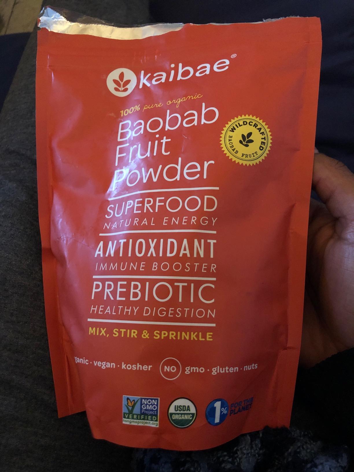 KAIBAE Premium Organic Baobab Powder | Prebiotic Fiber Superfood for Gut & Metabolic Health | Vitamin C + Polyphenols | Gluten-Free, Non-GMO, Vegan | 8 oz. customer photo 2