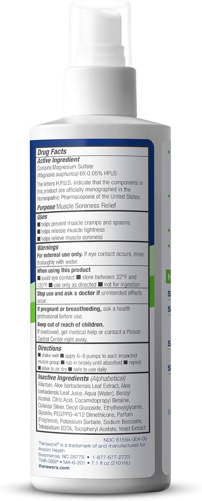 Theraworx Relief for Muscle Cramps Spray Fast-Acting Muscle Spasm, Leg Soreness with Magnesium Sulfate - 7.1 oz - 1 Count customer photo 2
