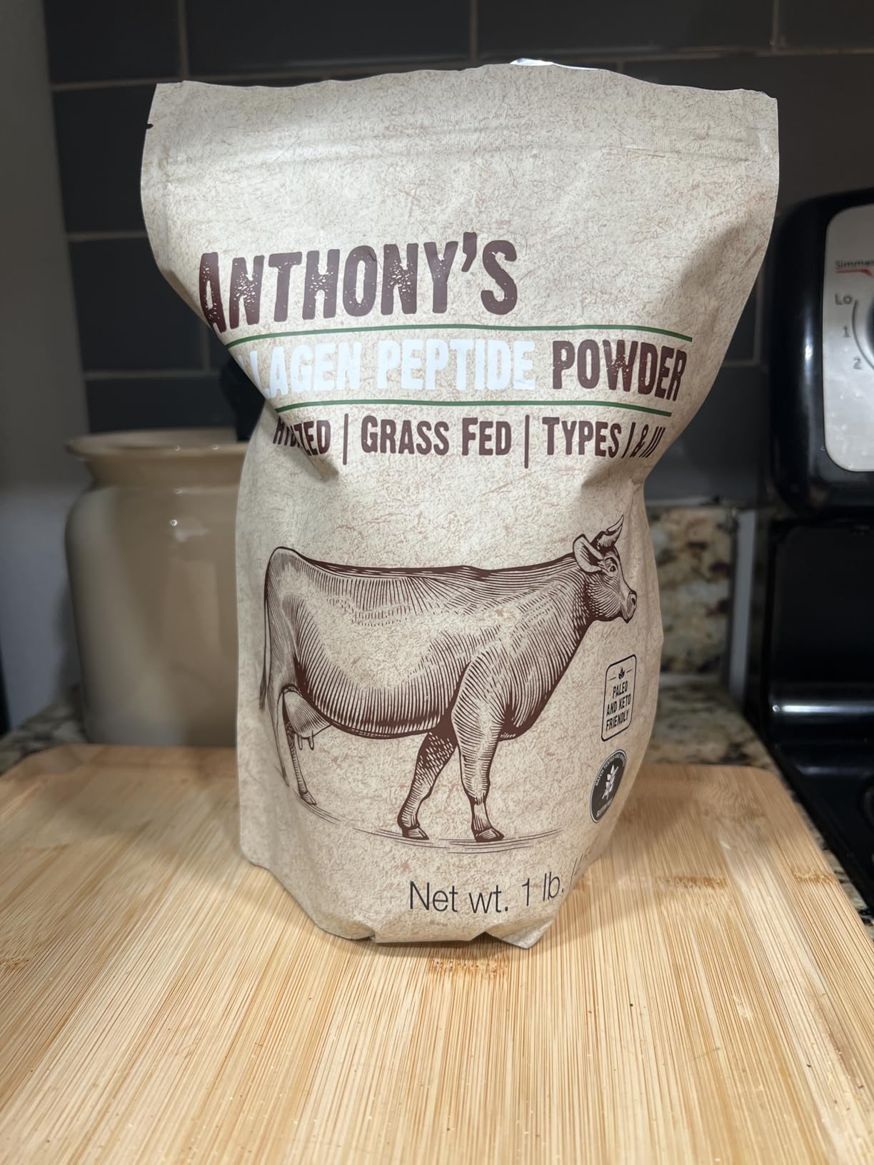 Anthony's Collagen Peptide Powder, 1 lb, Pure Hydrolyzed, Gluten Free, Keto and Paleo Friendly, Grass Fed, Unflavored, Non GMO customer photo 1