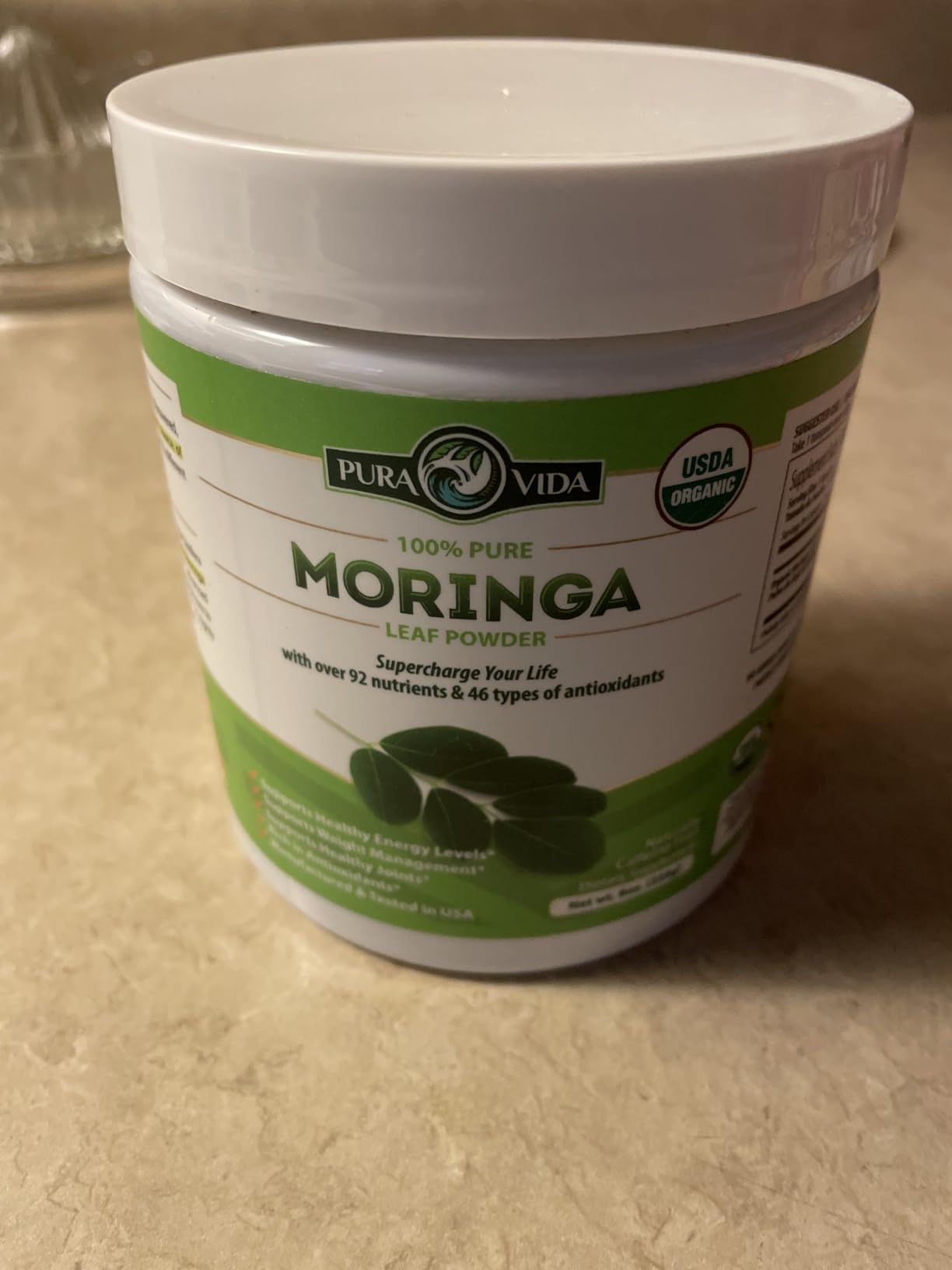 PURA VIDA MORINGA Organic Moringa Powder, Premium 100% Leaf Powder Single Origin - USDA Organic Moringa Oleifera Leaf, Perfect for Smoothies & Recipes, 8 oz customer photo 1