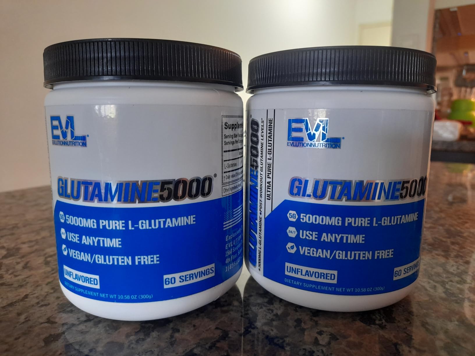Pure Vegan L-Glutamine Powder Supplement - Evlution Nutrition Nitric Oxide Booster 5g L Glutamine Supplement for Post Workout Recovery Enhanced Pumps Gut Health Energy and Immunity - Unflavored customer photo 1