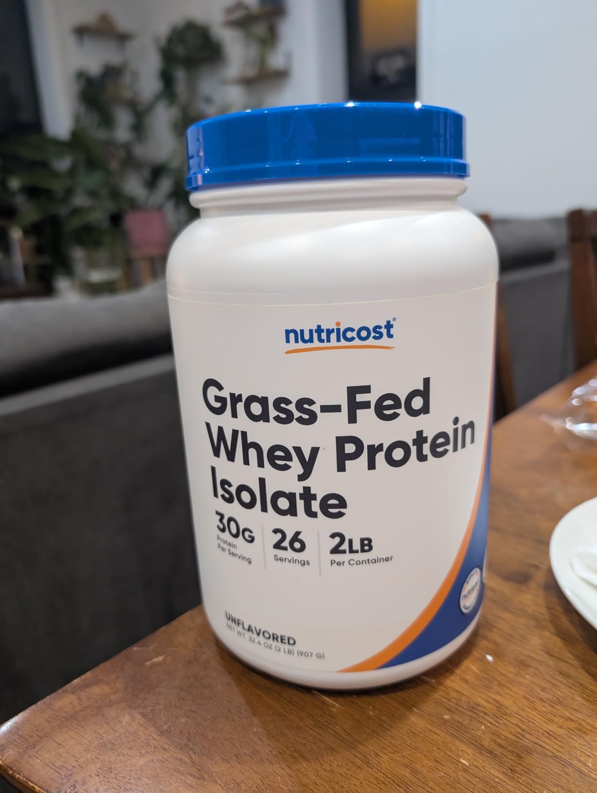 Nutricost Grass-Fed Whey Protein Isolate (Unflavored) 2LBS - Non-GMO, Gluten Free, Pure Protein customer photo 2