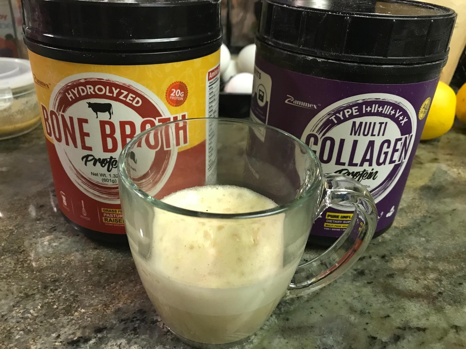 Zammex Pure Grass Fed Beef Bone Broth Protein Powder, 20g Protein, Hydrolyzed Collagen Supplement for Healthy Skin, Nails, Hair, Joints, Non-GMO, Gluten Free, Paleo & Keto Friendly, Great in Soup customer photo 2