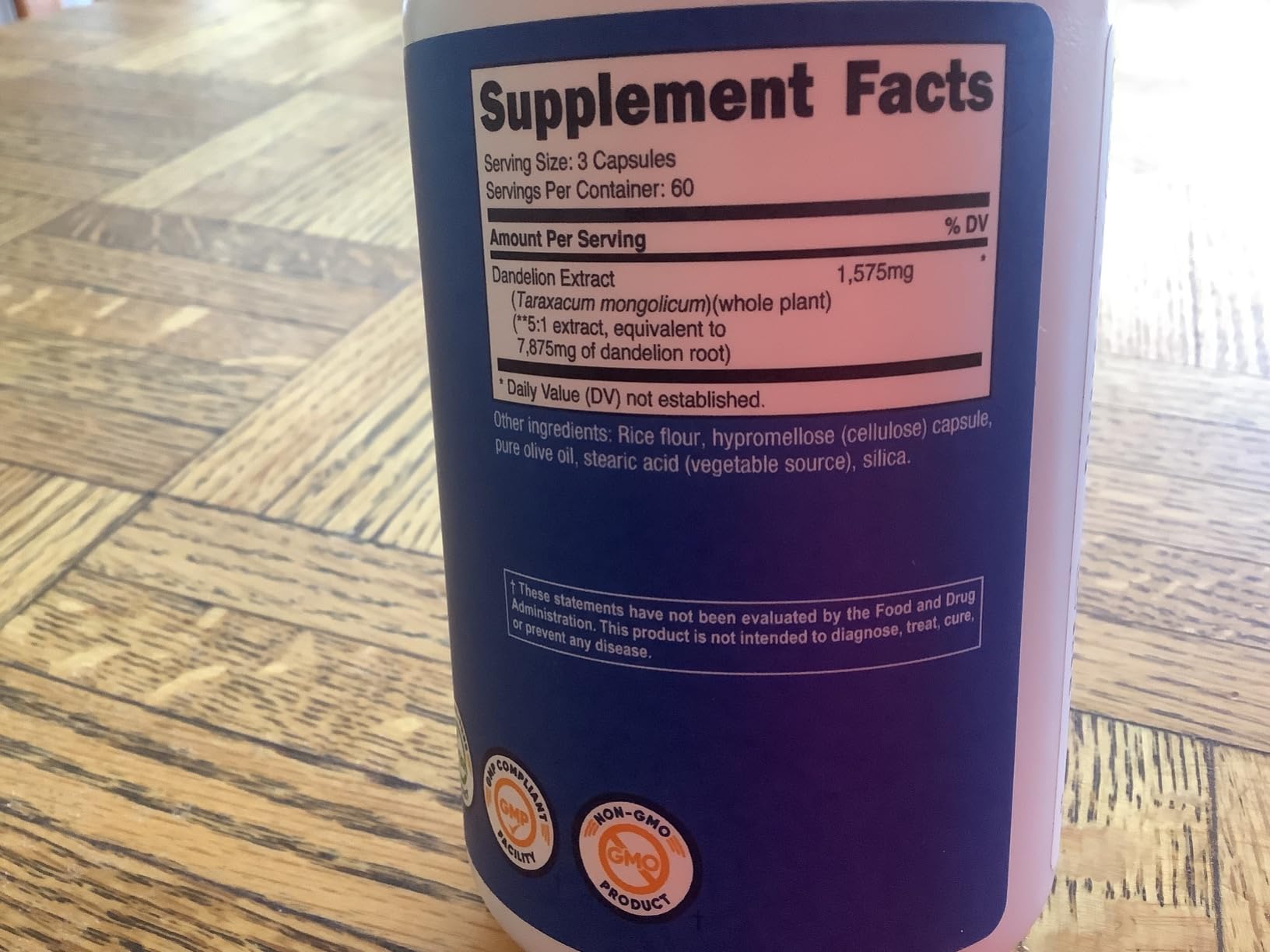 Nutricost Dandelion Extract 180 Capsules for 60 Servings Per Bottle - Vegan, GMO Free and Gluten Free customer photo 1