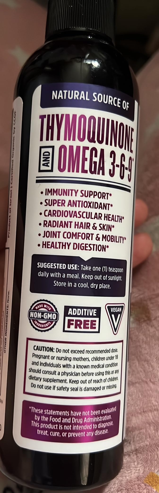 Zhou Organic Black Seed Oil - Black Cumin Seed Oil Cold Pressed, Nigella Sativa, Pure Unrefined Blackseed Liquid, Premium Supplement for Health with Thymoquinone, Omega 3 6 9 - 8 Fl Oz customer photo 1
