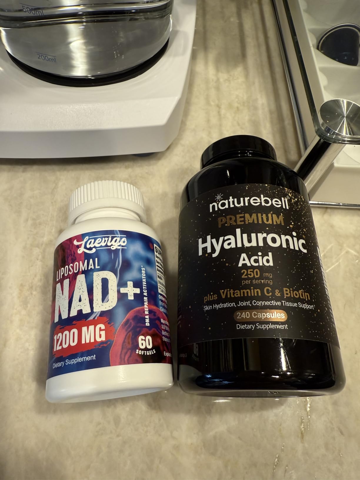 NatureBell Hyaluronic Acid 250mg - 240 Capsules - 250mg Hyaluronic Acid for Skin - 5000mcg Biotin for Hair Growth - 25 mg Vitamin C - Supports Bone, Eye & Joint Health customer photo 2