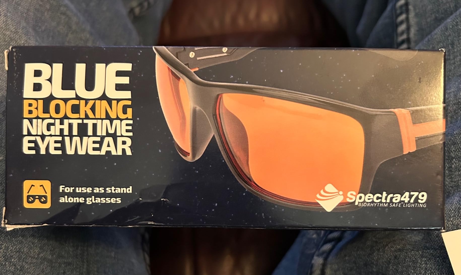 Spectra479 - 99.9% Blue Light Blocking Amber Glasses for Sleep - Medium Adult Size Nighttime Eye Wear - Special Orange Tinted Glasses Help You Sleep & Relax Your Eyes customer photo 2