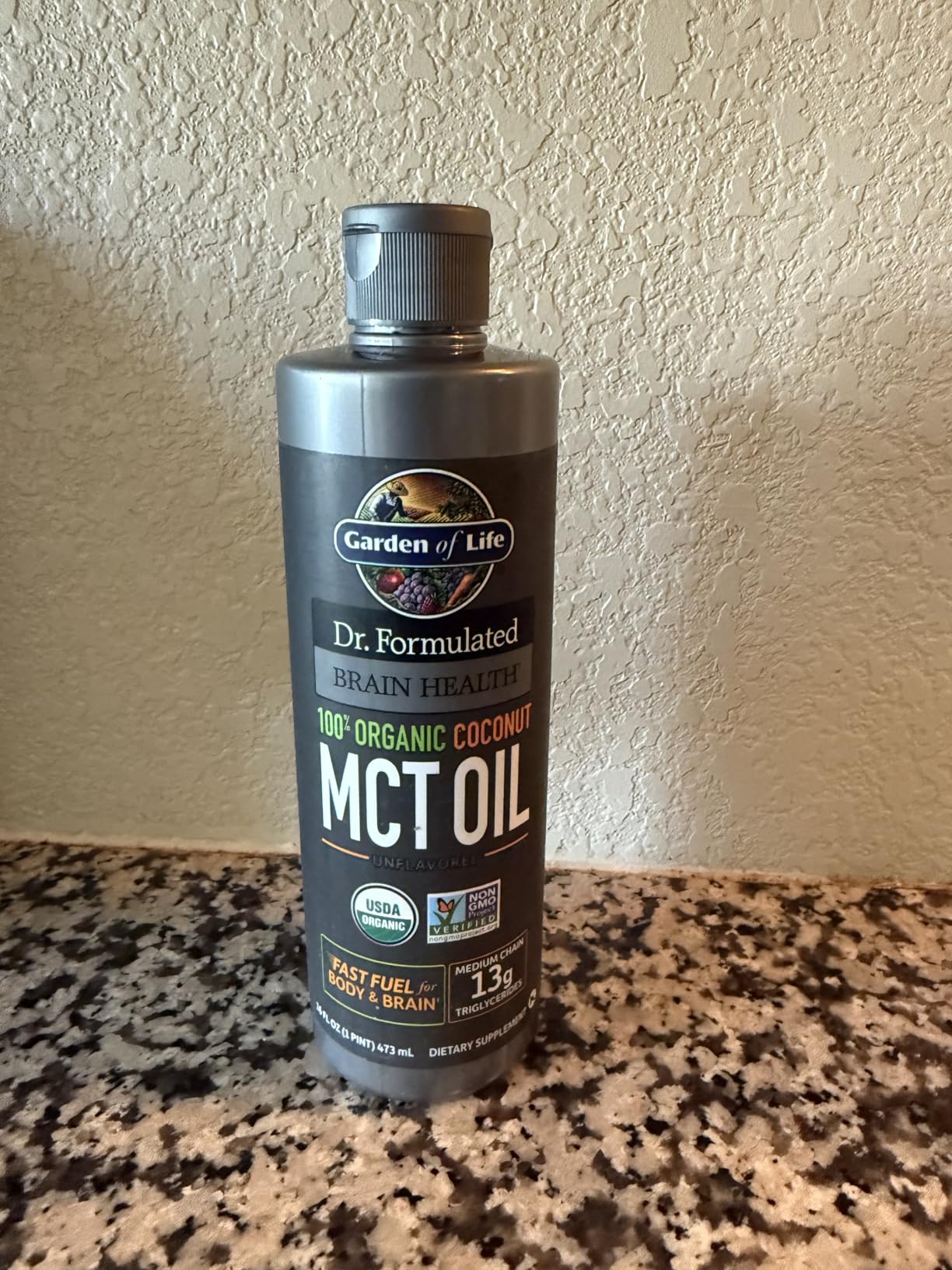 Garden of Life Dr. Formulated Brain Health 100% Organic Coconut MCT Oil 16 fl oz Unflavored, 13g MCTs, Body & Brain Fuel, Certified Non-GMO Vegan & Gluten Free, Hexane-Free customer photo 1