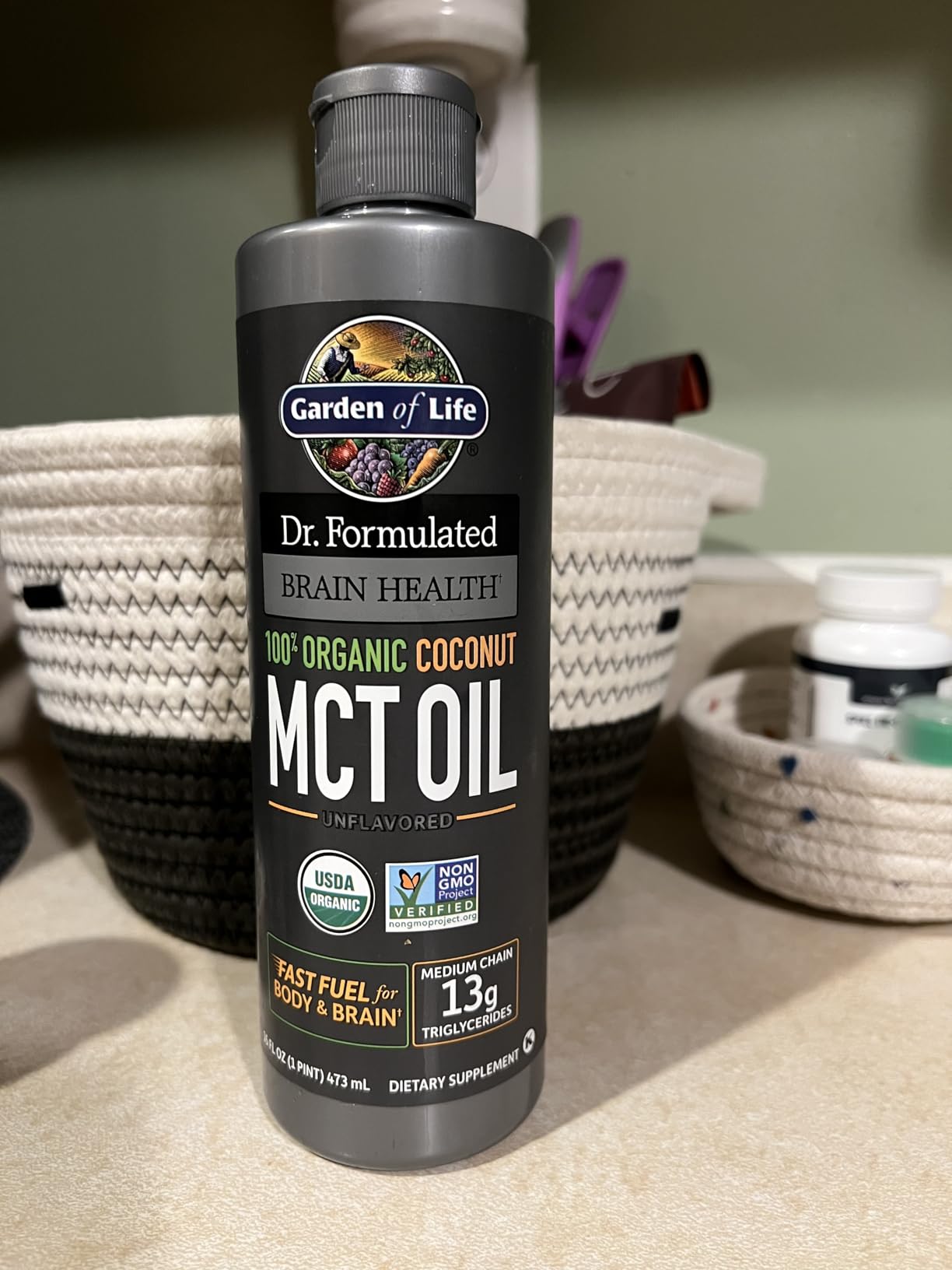 Garden of Life Dr. Formulated Brain Health 100% Organic Coconut MCT Oil 16 fl oz Unflavored, 13g MCTs, Body & Brain Fuel, Certified Non-GMO Vegan & Gluten Free, Hexane-Free customer photo 2
