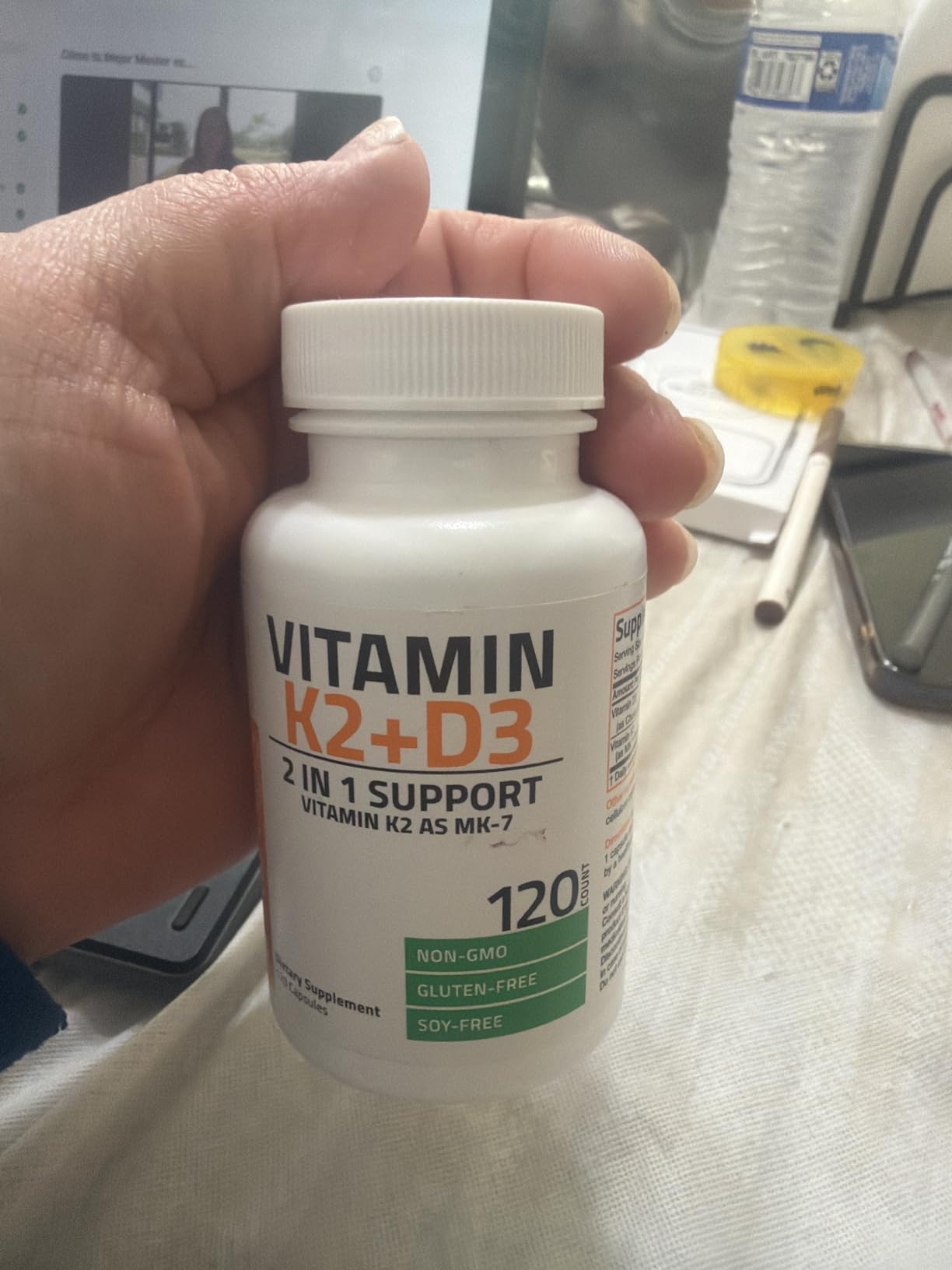 Bronson Vitamin K2 D3 (MK7) Supplement 2-in1 D3 & K2 Complex, 60 Capsules | Bone, Immune & Heart Health Support, Gluten Free, Soy Free, Non-GMO, Vitamin D3 5000IU (125 mcg) & 90 mcg K2 MK-7 customer photo 1