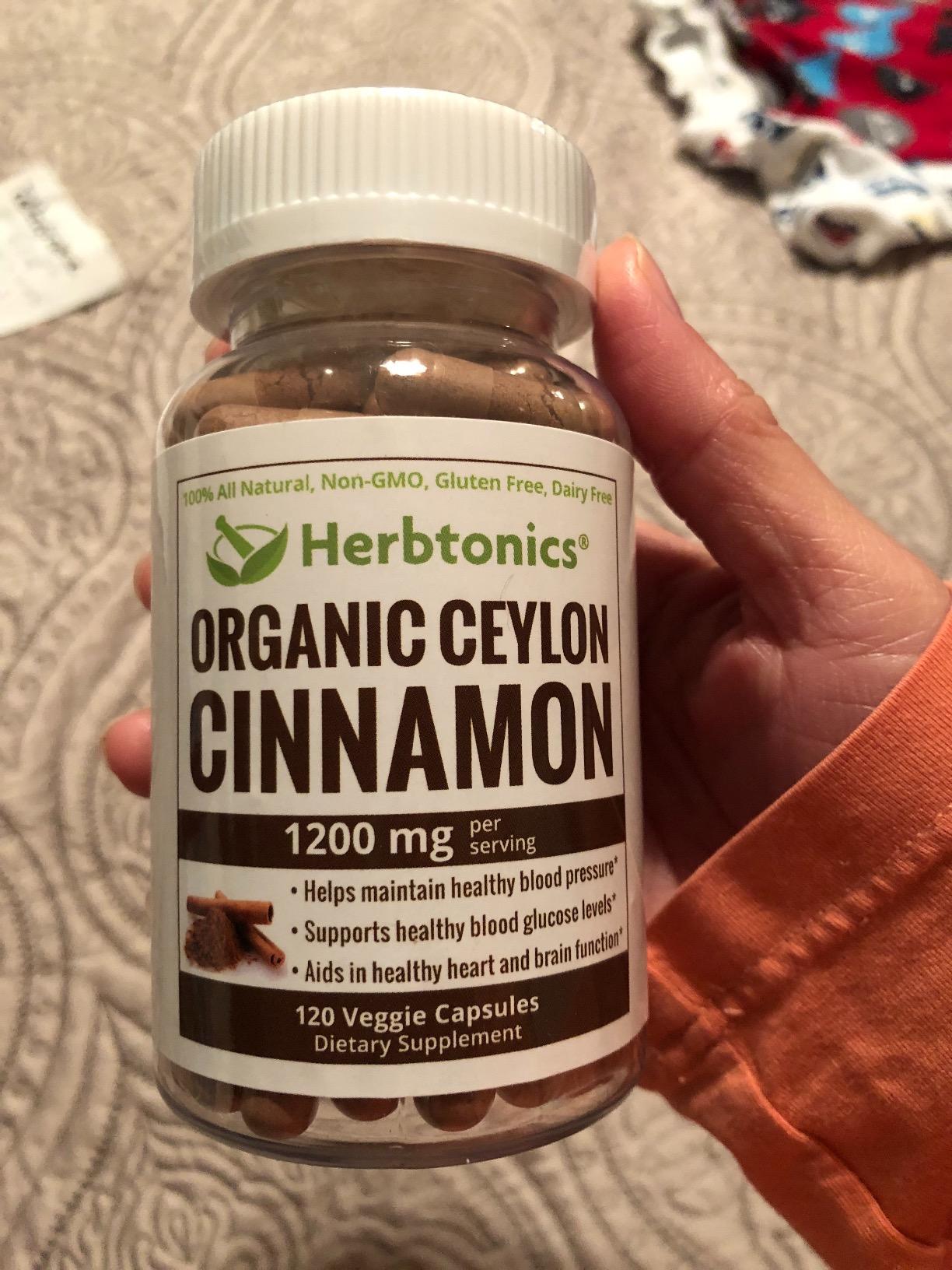 Herbtonics Pure Ceylon Cinnamon Capsules | Immune System, Healthy Weight Management | Non-GMO, Gluten Free | 1500 Mg - 120 Capsules customer photo 2