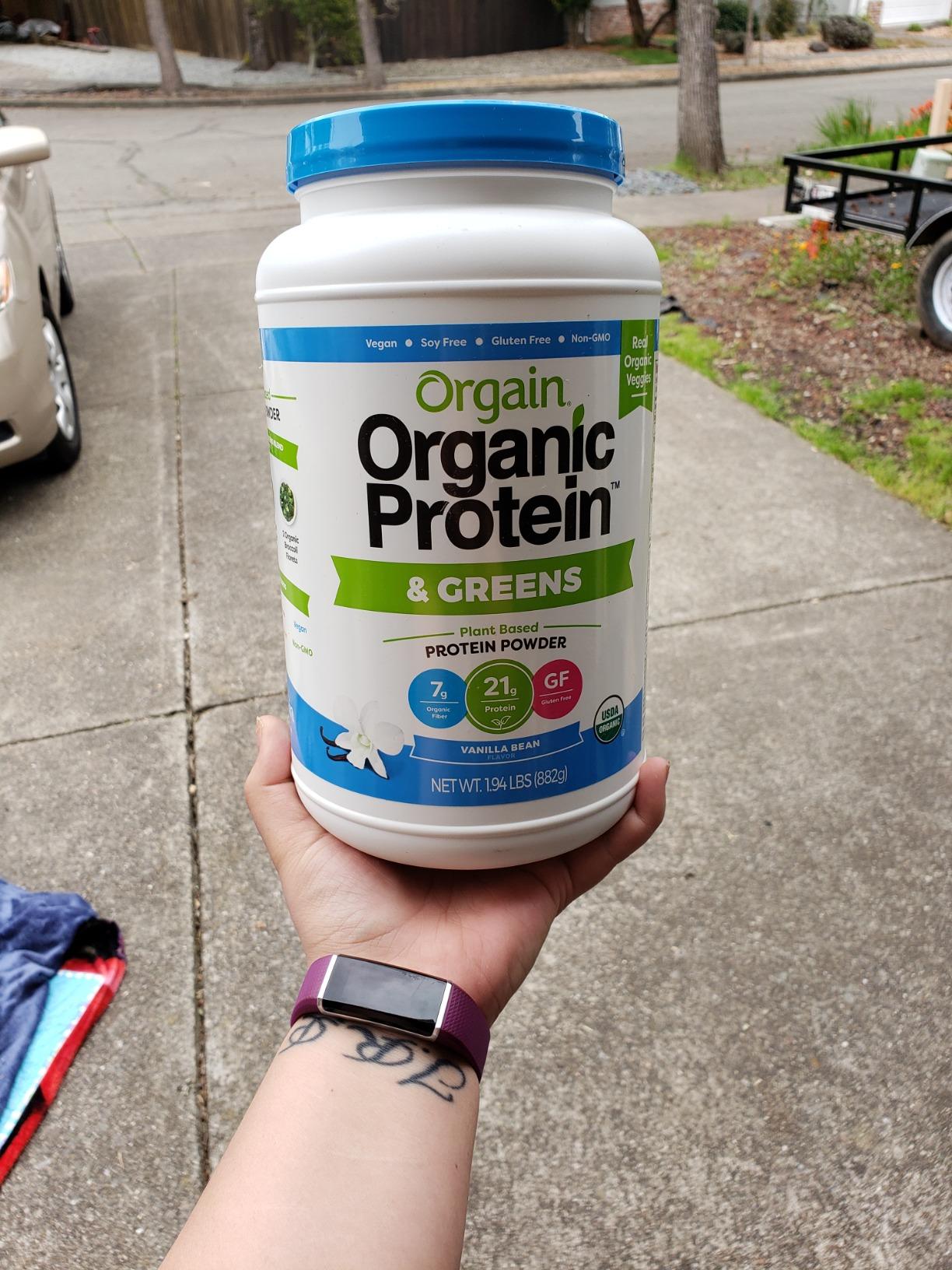 Orgain Organic Vegan Protein Powder + Greens, Vanilla Bean - 21g Plant Based Protein, Gluten Free, Dairy Free, Lactose Free, Soy Free, No Sugar Added, With Iron & Prebiotics for Gut Health - 1.94lb customer photo 1