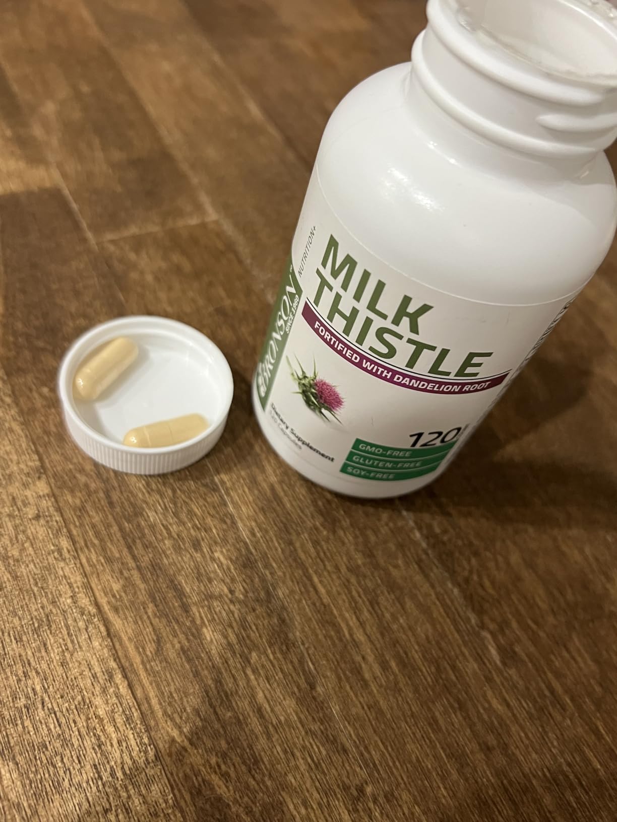 Bronson Milk Thistle Silymarin Marianum & Dandelion Extract Liver Health Support, Antioxidant Support, Detox, 120 Capsules customer photo 1