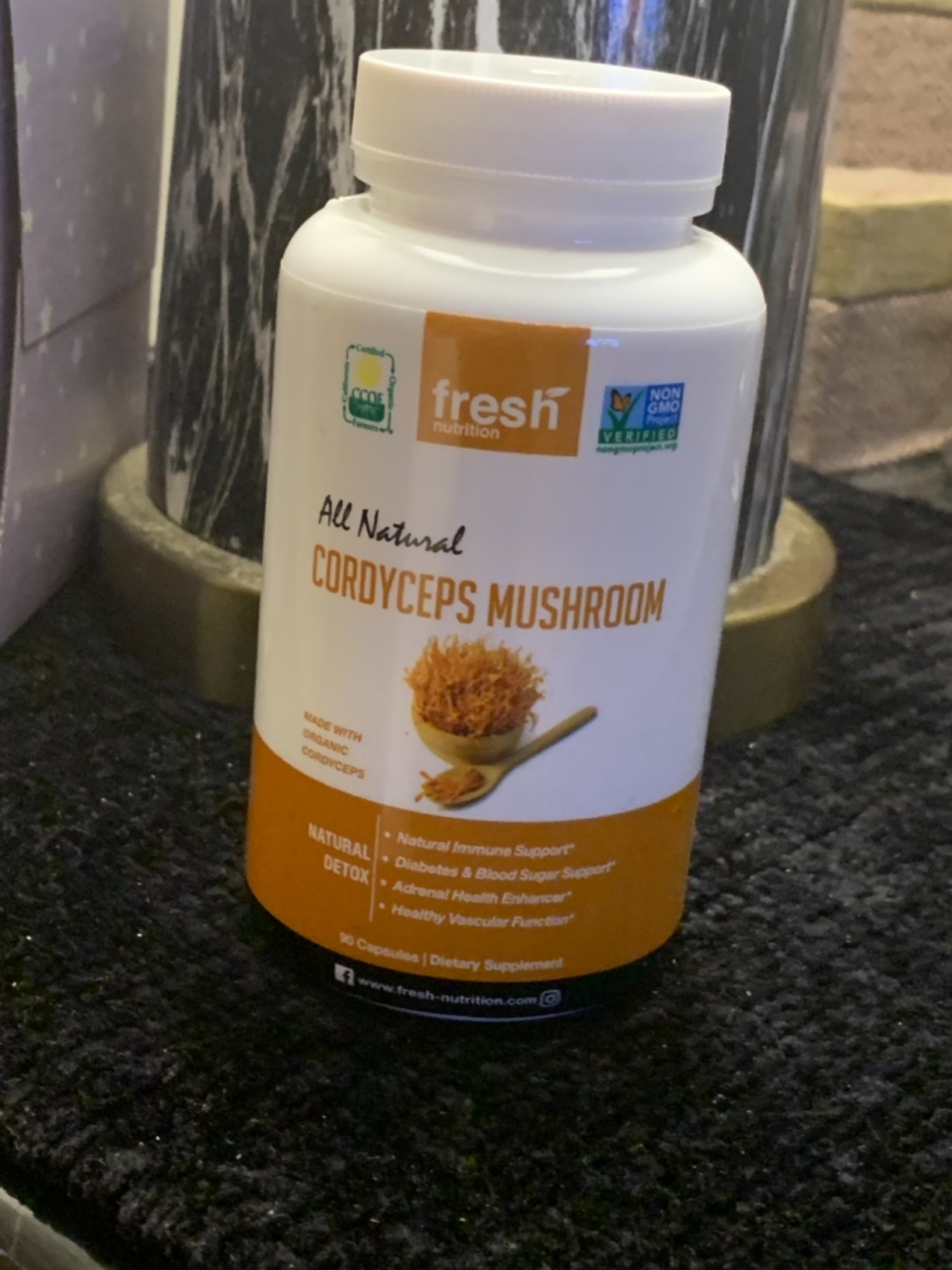 Organic Cordyceps Capsules (Cordyceps Sinensis Mushroom Extract) - 1500mg Per Serving - Energy and Stamina Support - Rich in Alpha Glucan - Vegan, Non GMO, Gluten-Free - 90 Capsules customer photo 1