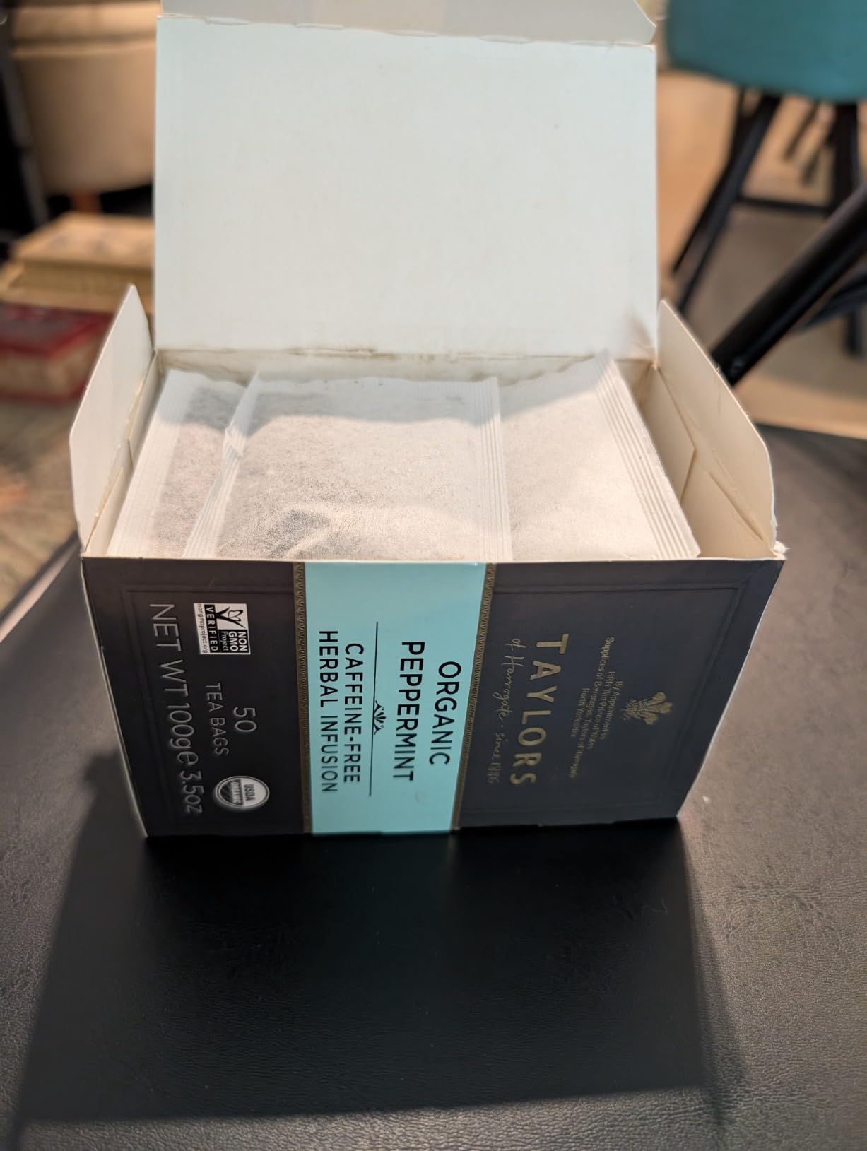 Taylors of Harrogate Organic Peppermint, Herbal Tea, Pillow Tea Bags, 50 Count (Pack of 1), Clean, Pure and Refreshing, Caffeine-Free, Enjoy Hot or Iced, 50 Teabags customer photo 1