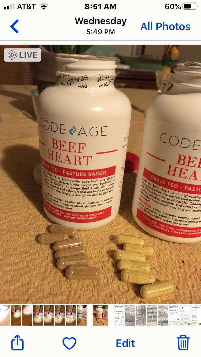 Codeage Grass Fed Beef Heart Supplement - Freeze Dried, Non-Defatted, Desiccated Glandular Supplements - Bovine Meat & Liver Pills - Beef Vitamins for Heart - Non-GMO -180 Capsules customer photo 1