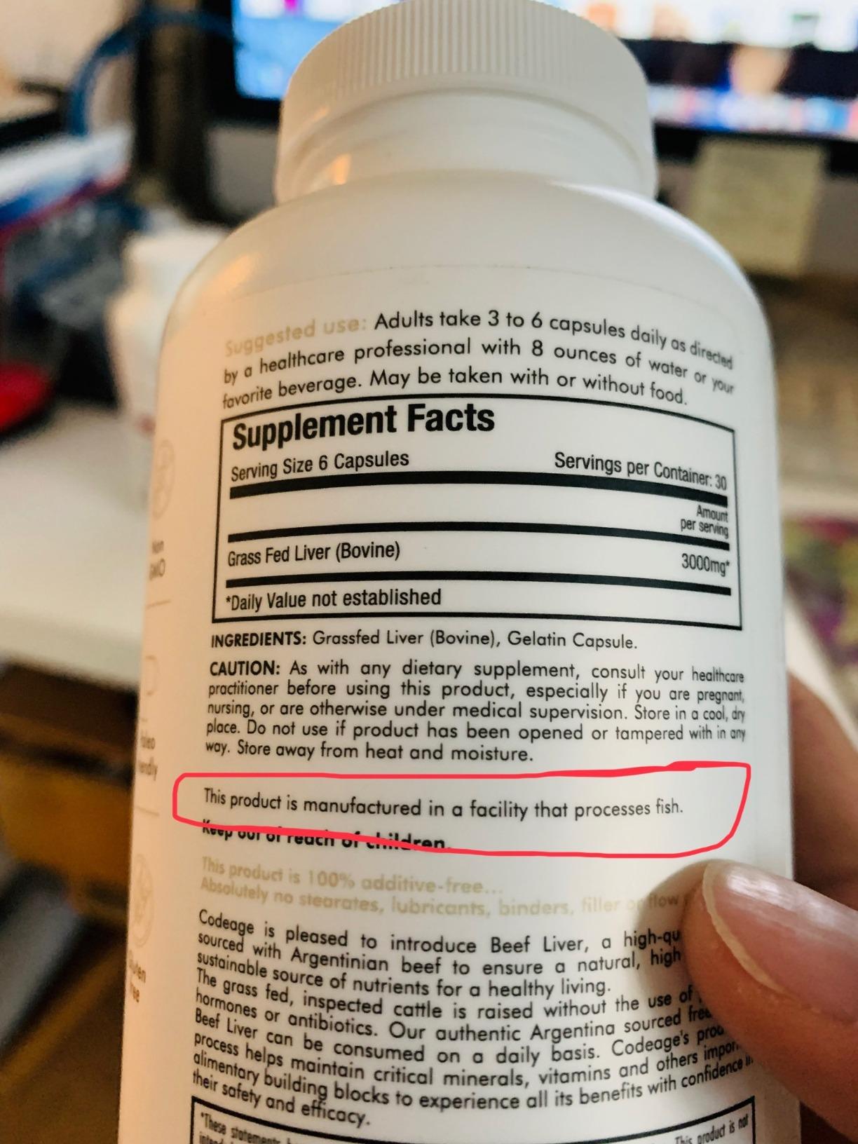 Codeage Grass Fed Beef Liver Supplement Superfood, Freeze Dried, Non-Defatted, Desiccated Glandulars Bovine Pills, Pasture Raised Beef Vitamins, Non-GMO Liver Meat, 180 Capsules customer photo 1