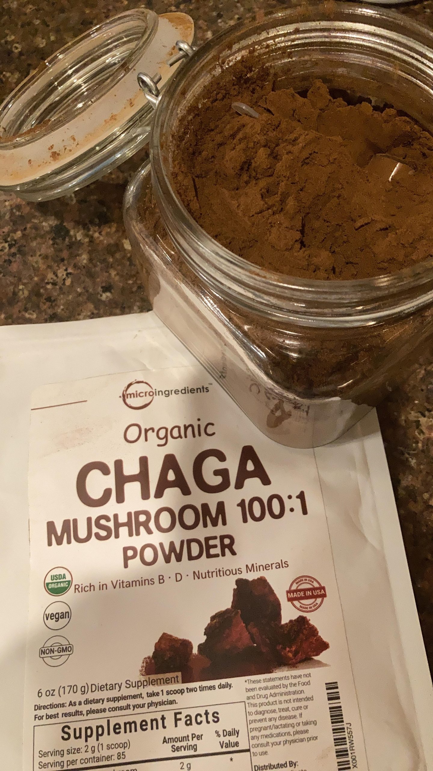 Micro Ingredients Organic Chaga Mushroom Extract, 10 oz | 100:1 Wild Harvested | Supports Immune & Antioxidant Defense | Great for Tea & Smoothies | Non-GMO, Vegan Friendly customer photo 2