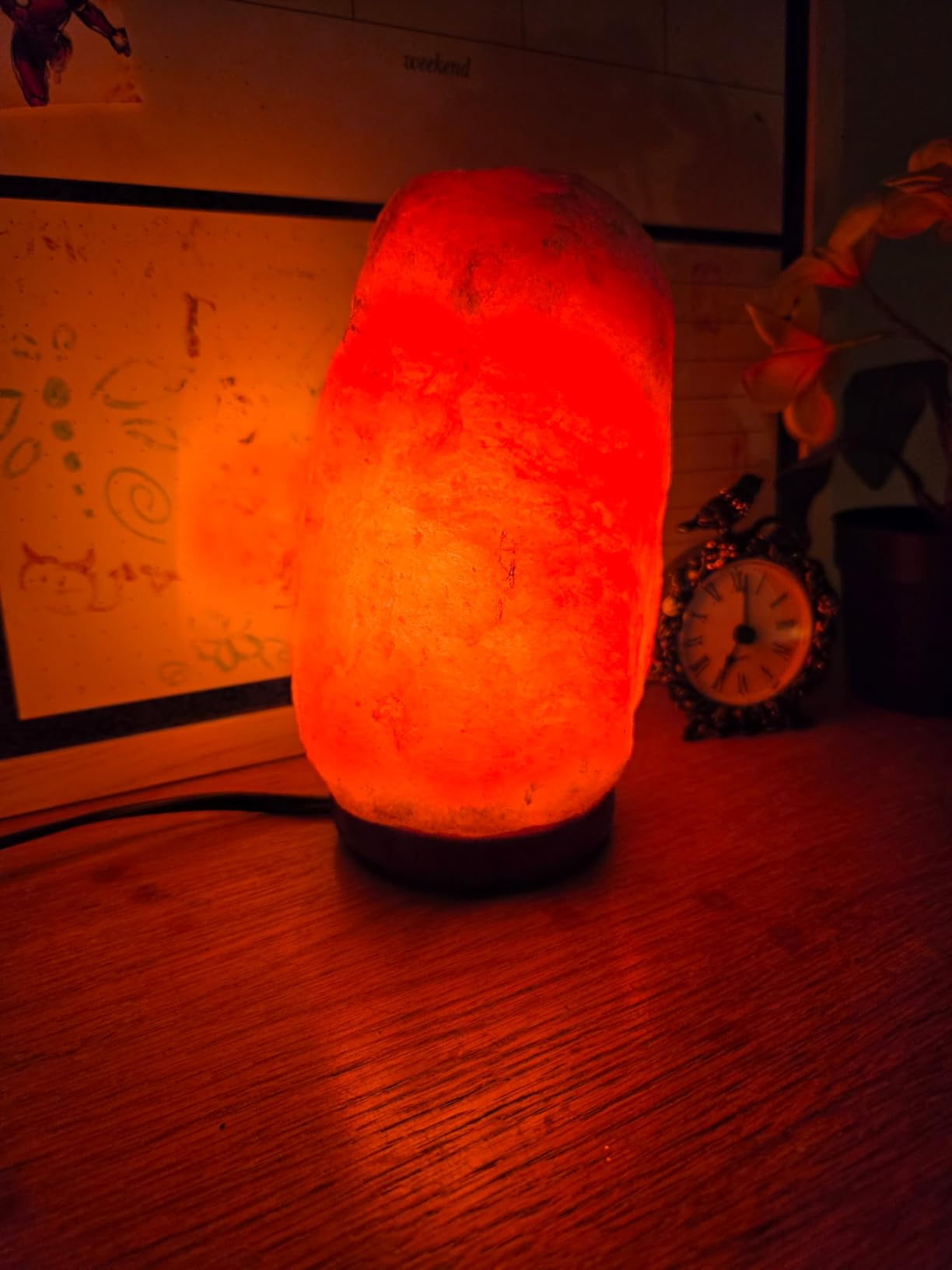 7 Inch Himalayan Salt Lamp with Dimmer Cord - Night Light Natural Crystal Rock Classic Wood Base Authentic from Pakistan customer photo 1