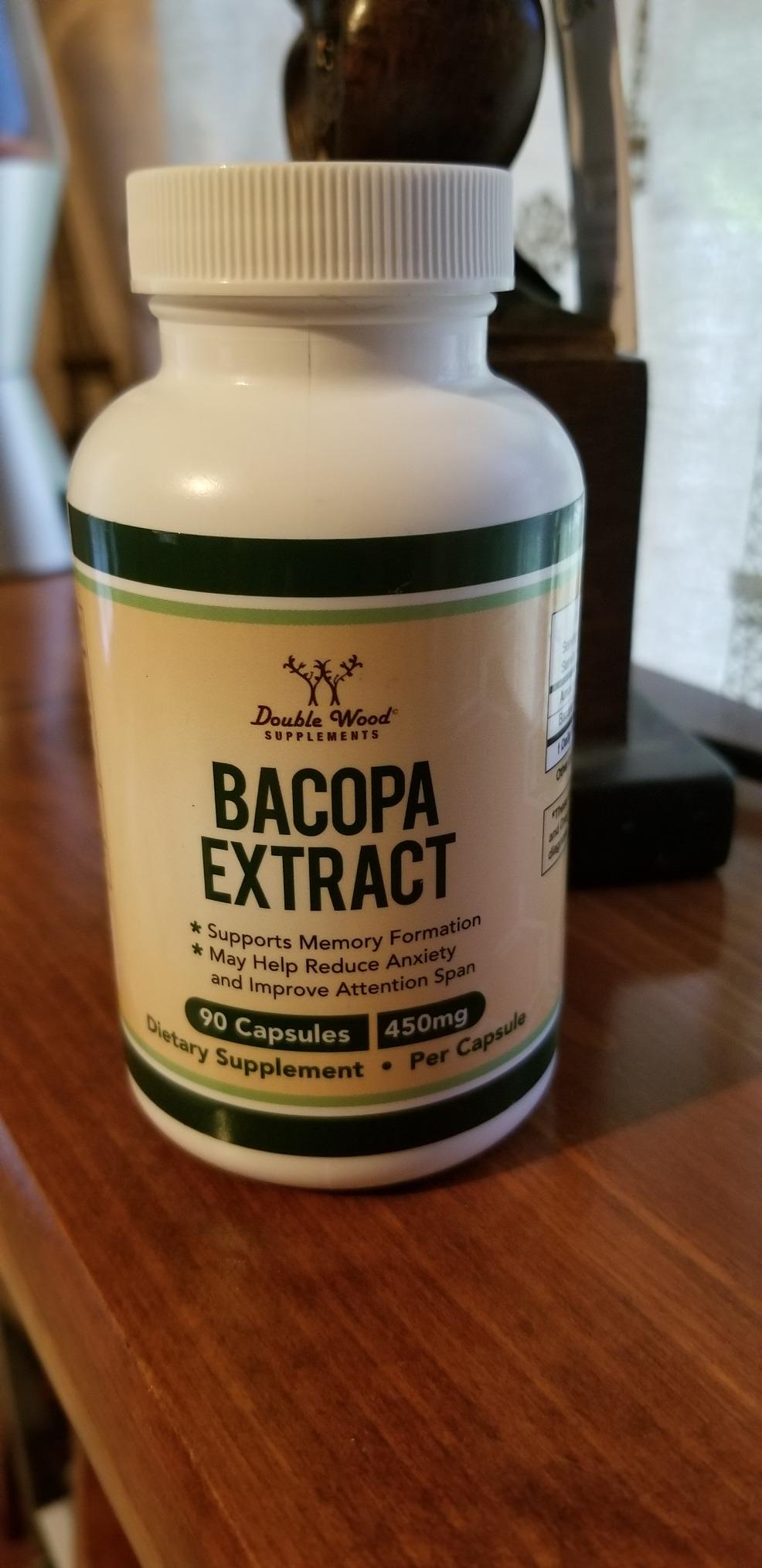 Bacopa Monnieri Capsules 20% Bacosides 450mg, 90 Count (Non-GMO, Gluten Free) Brahmi Extract (Memory Supplement for Brain Health, Focus, and Cognitive Function) by Double Wood customer photo 1
