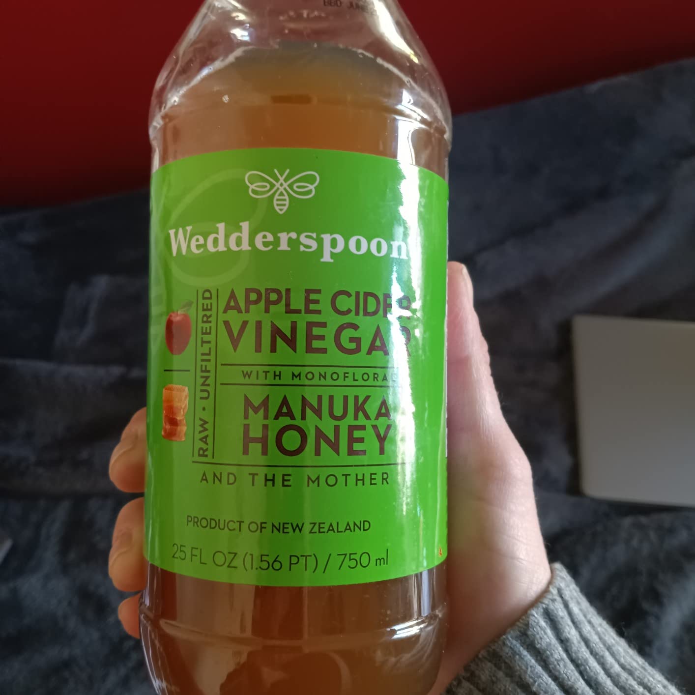 Wedderspoon Organic Raw Apple Cider Vinegar with Monofloral Manuka Honey & The Mother, 25 Fl Oz, Unfiltered, Non-GMO customer photo 1