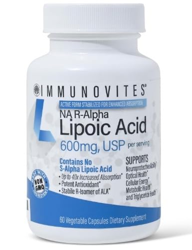 IMMUNOVITES Stabilized R-Alpha Lipoic Acid (True) 600mg per Serving - High Potency & up to 40x Increased Absorption - Na R-ALA - Na R-LA - Na R-Lipoate - 60 Capsules customer photo 1