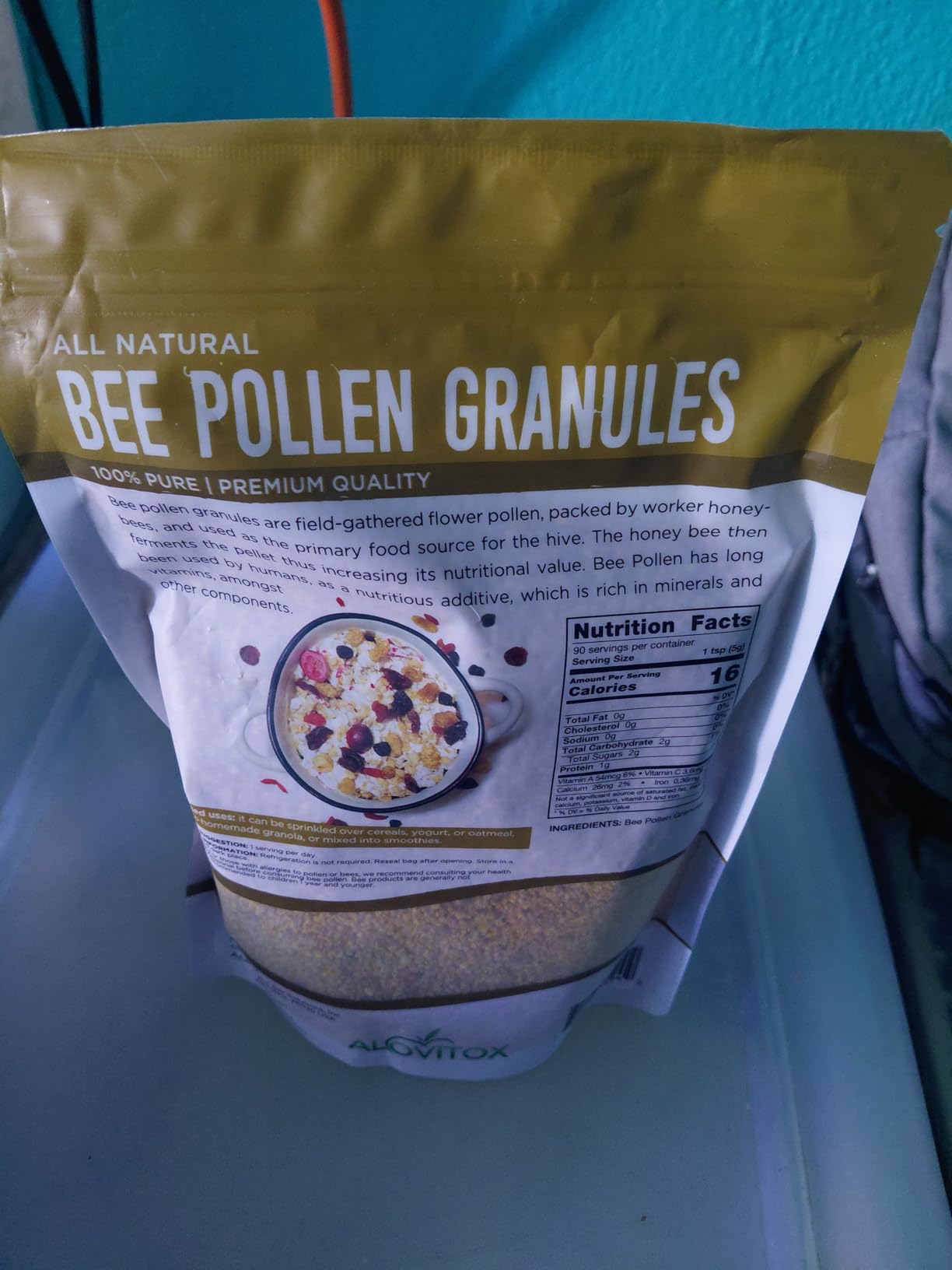 Alovitox Bee Pollen Granules 16 Oz | 100% Pure, Fresh Raw Bee Pollen | Superfood Packed Bee Pollen with Antioxidant, Protein, Vitamins & More | Nutritional Yeast & Gluten Free customer photo 2