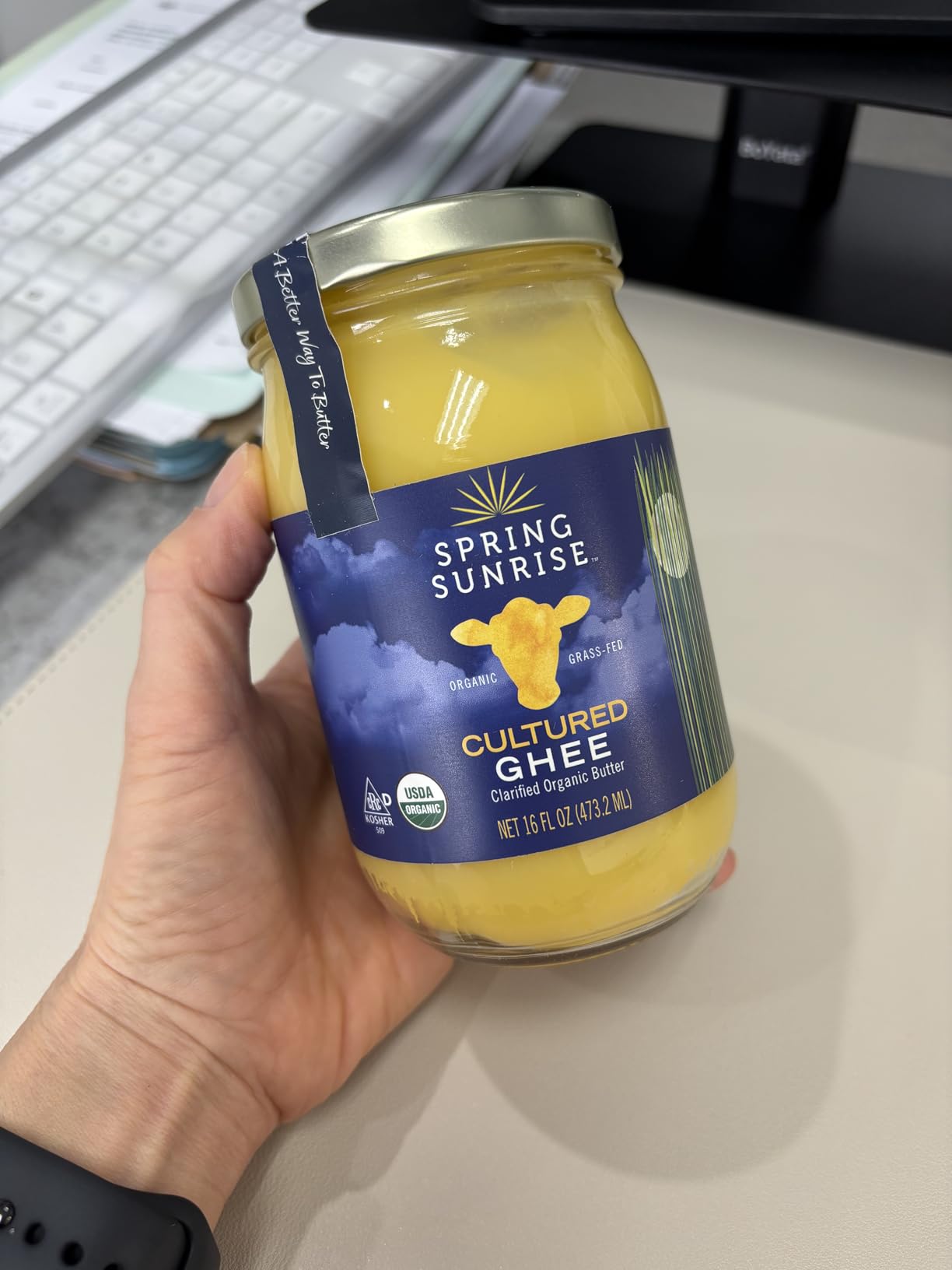 Spring Sunrise Organic Grass-Fed Ghee 16 oz, USDA Certified Clarified Butter, Keto & Paleo Friendly Cooking Oil, Non-GMO, Gluten & Casein Free, Sustainably Sourced customer photo 1