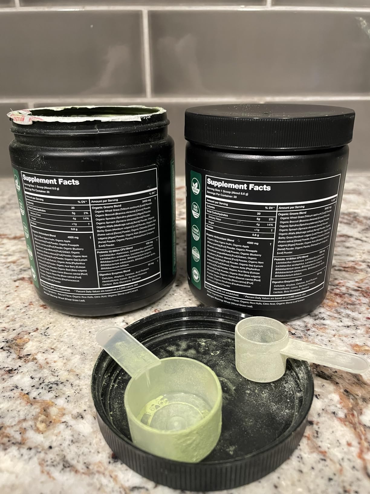 SuperGreens Powder, 40+ Organic Superfoods, Probiotics & Enzymes for Energy, Digestion, Gut Health & Bloating | Organic Fruit & Veggie Drink Mix, Daily Green Juice Smoothie Blend, Spinach, Noni Plus customer photo 1
